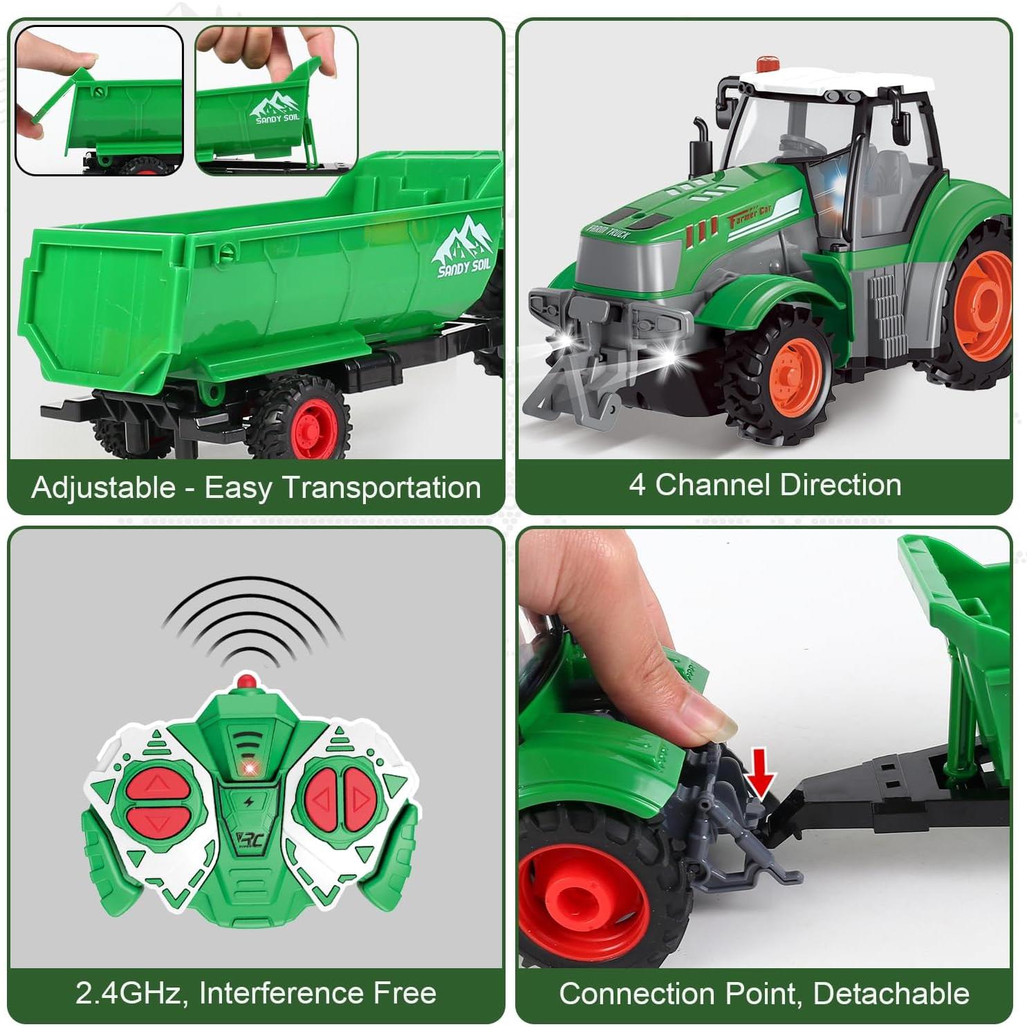 Juego de Tractor Control Remoto fisca 33 Piezas Escala 1/24