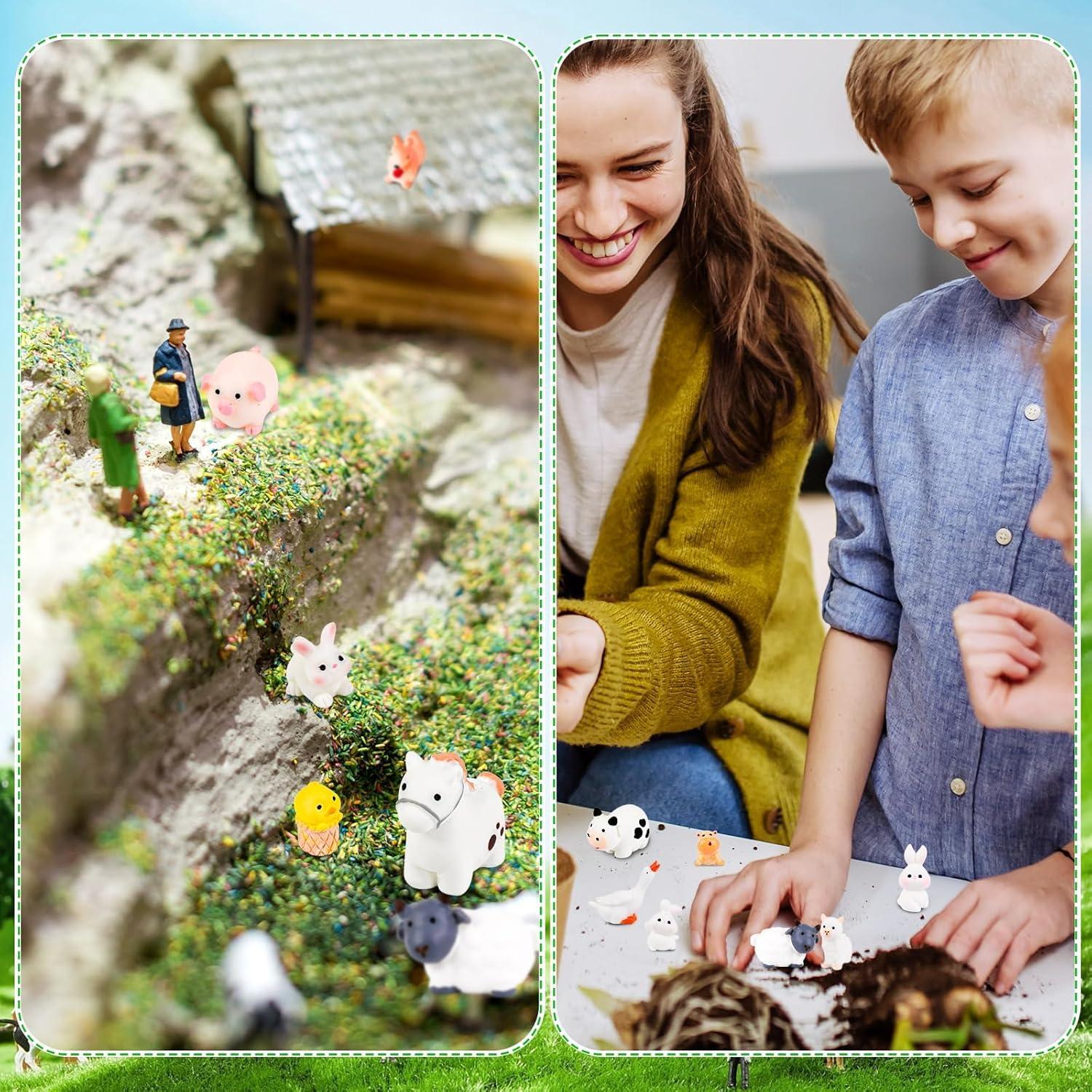 50 Figuras de Animales de Granja de Resina HSLCGF Miniatura