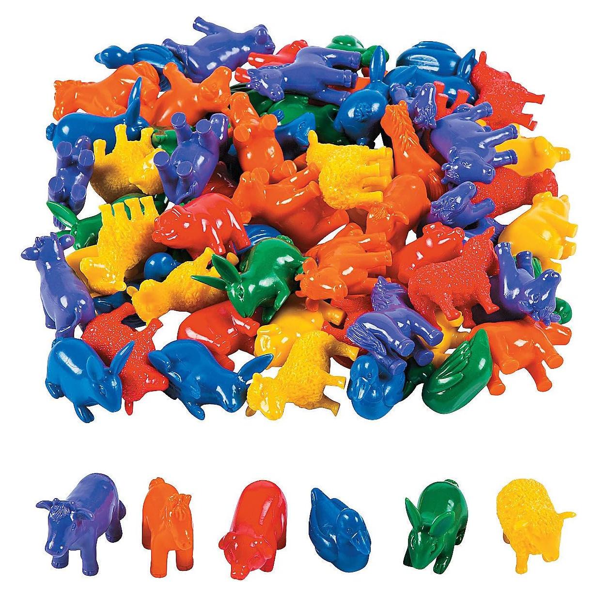 Conjunto de Contadores de Animales de Granja Fun Express - 72 Piezas - 3.81 cm