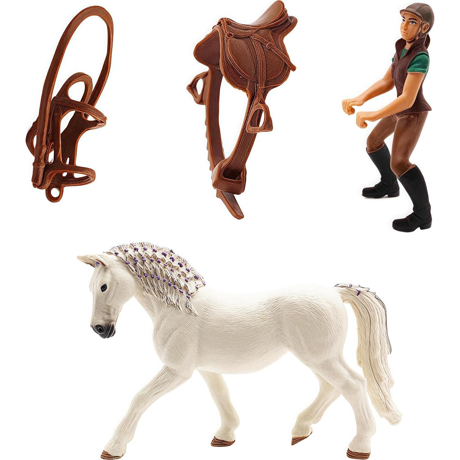 Juego de 4 Figuras de Caballo de Granja Higherbros - Decoración de Pastel y Jardín