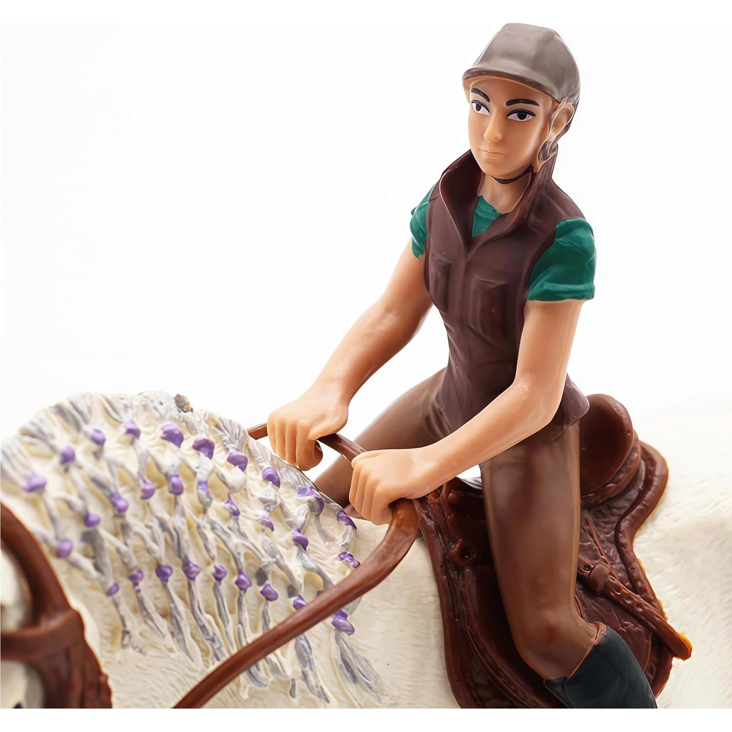 Juego de 4 Figuras de Caballo de Granja Higherbros - Decoración de Pastel y Jardín