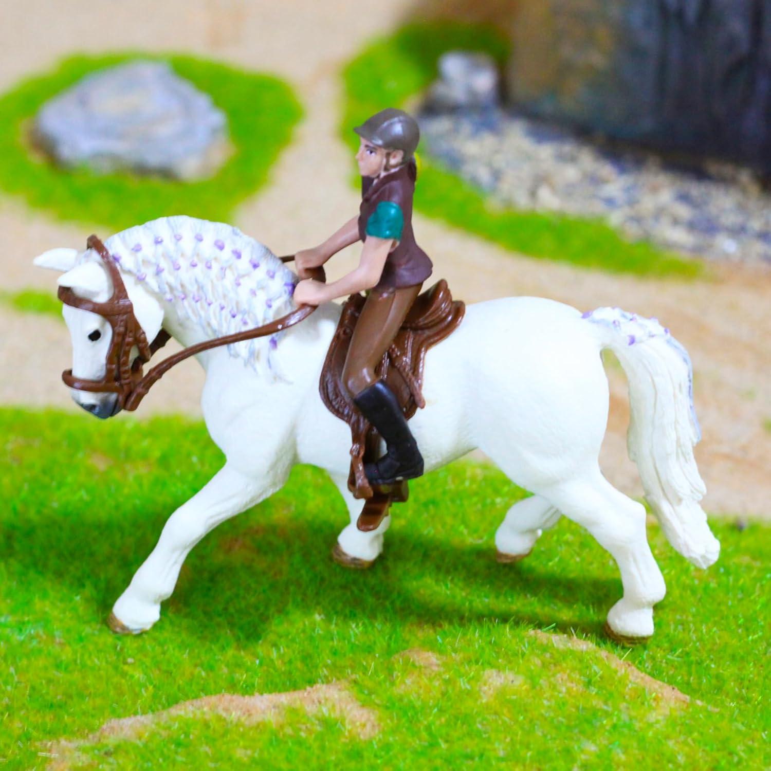 Juego de 4 Figuras de Caballo de Granja Higherbros - Decoración de Pastel y Jardín