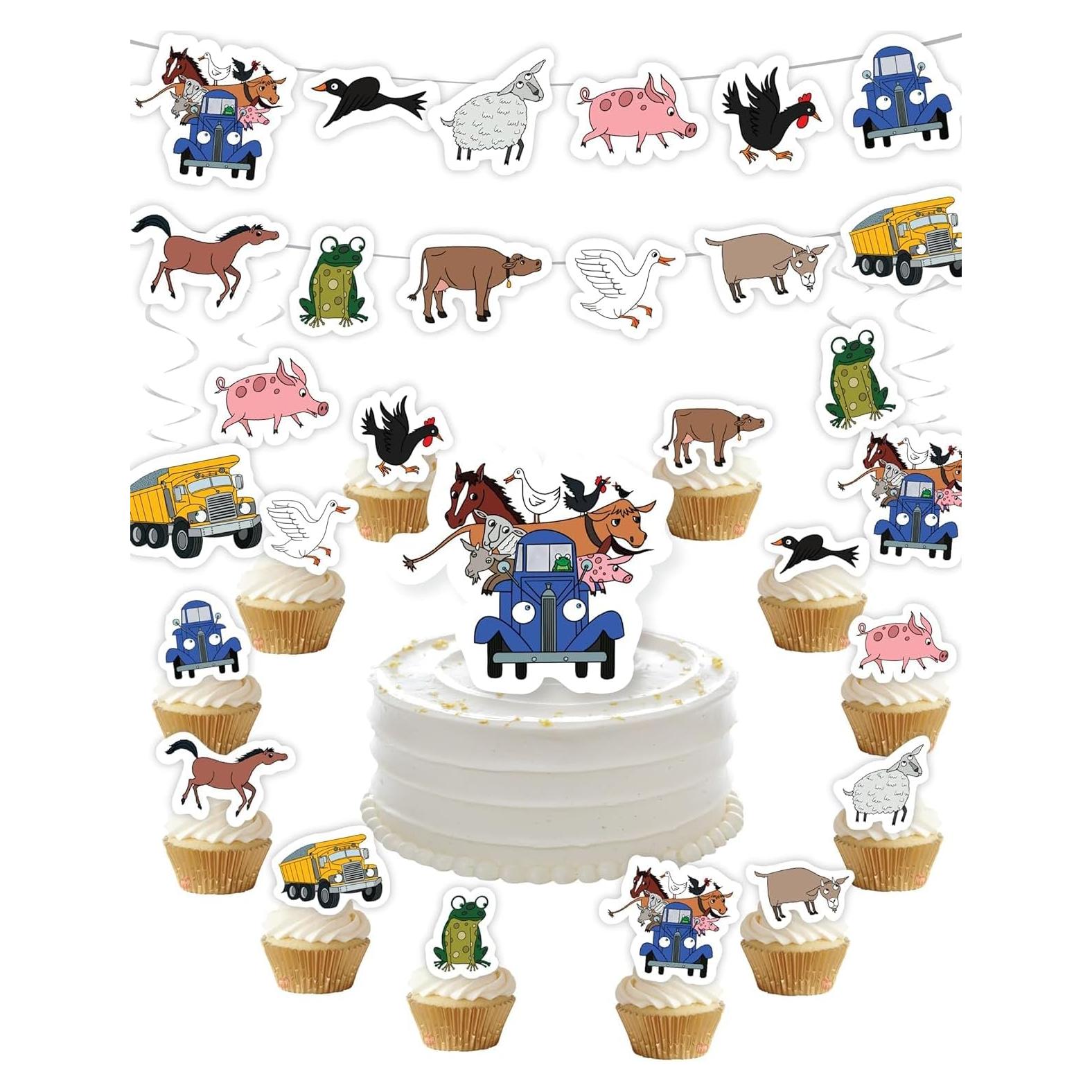 Decoraciones de Fiesta de Cumpleaños Animales de Granja PartyKandy 42 Piezas