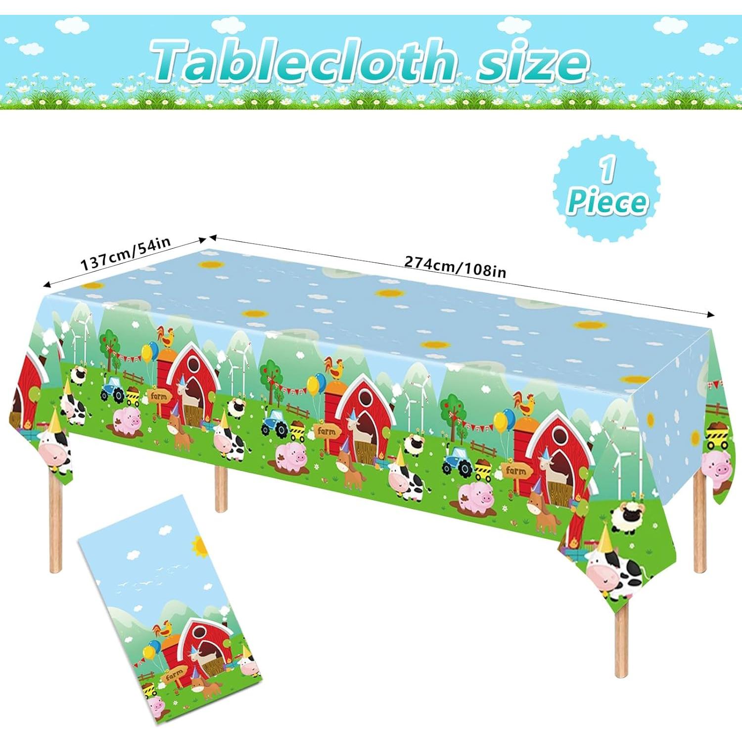 Juego de Suministros de Fiesta de Cumpleaños Animales de Granja 108 Piezas