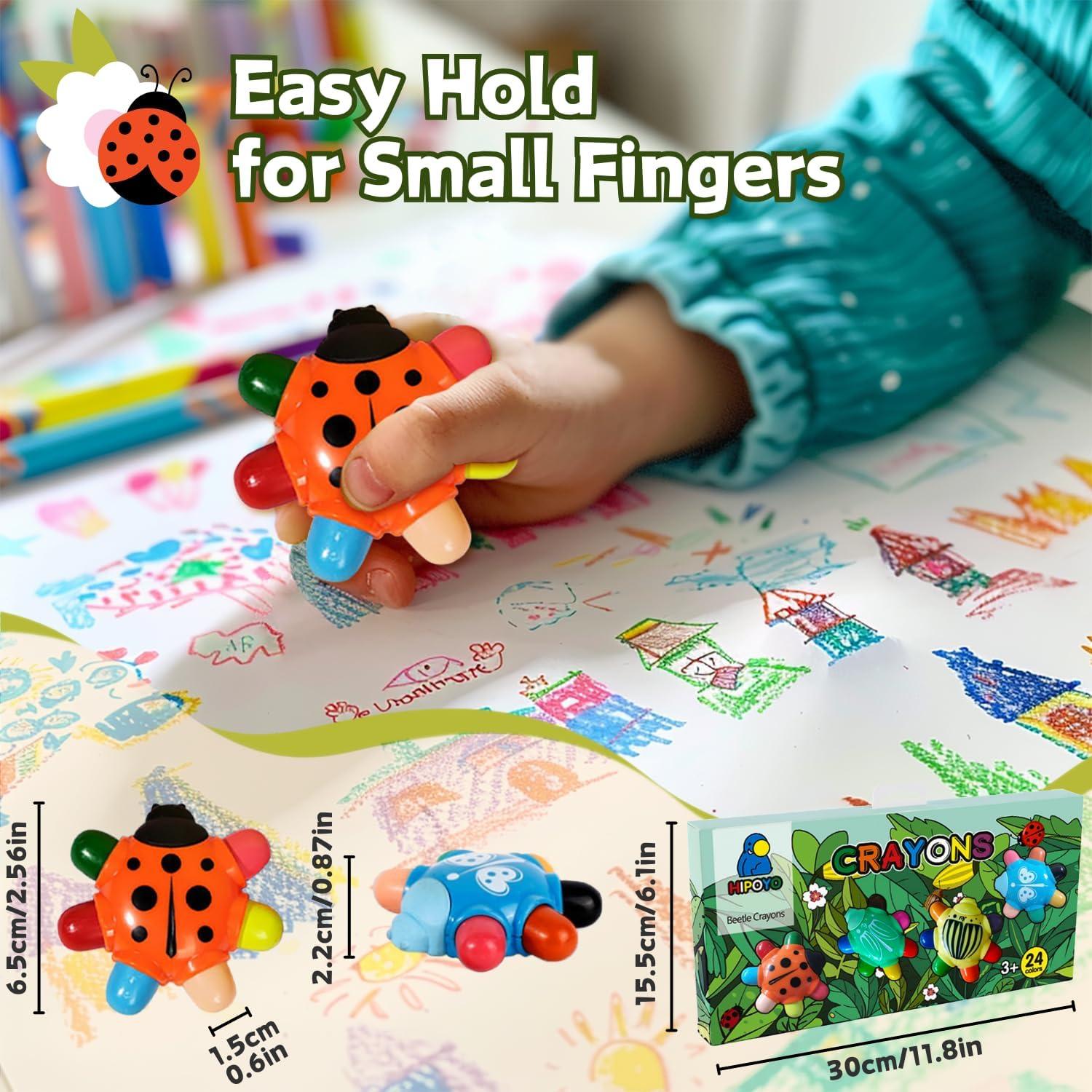 Crayones Portátiles SPRMUD 24 Colores Lavables No Tóxicos