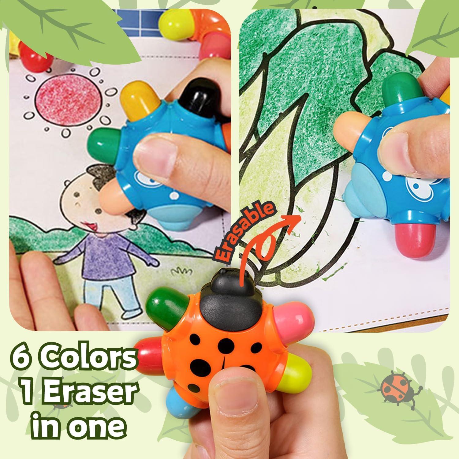 Crayones Portátiles SPRMUD 24 Colores Lavables No Tóxicos