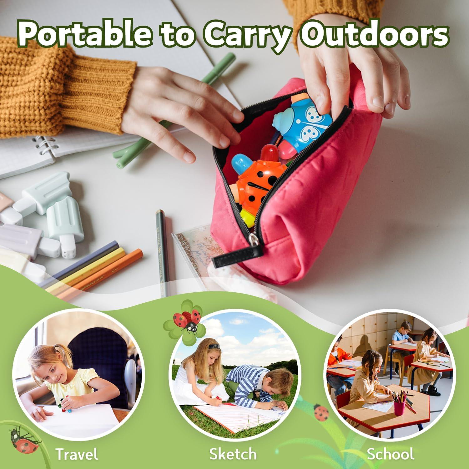 Crayones Portátiles SPRMUD 24 Colores Lavables No Tóxicos