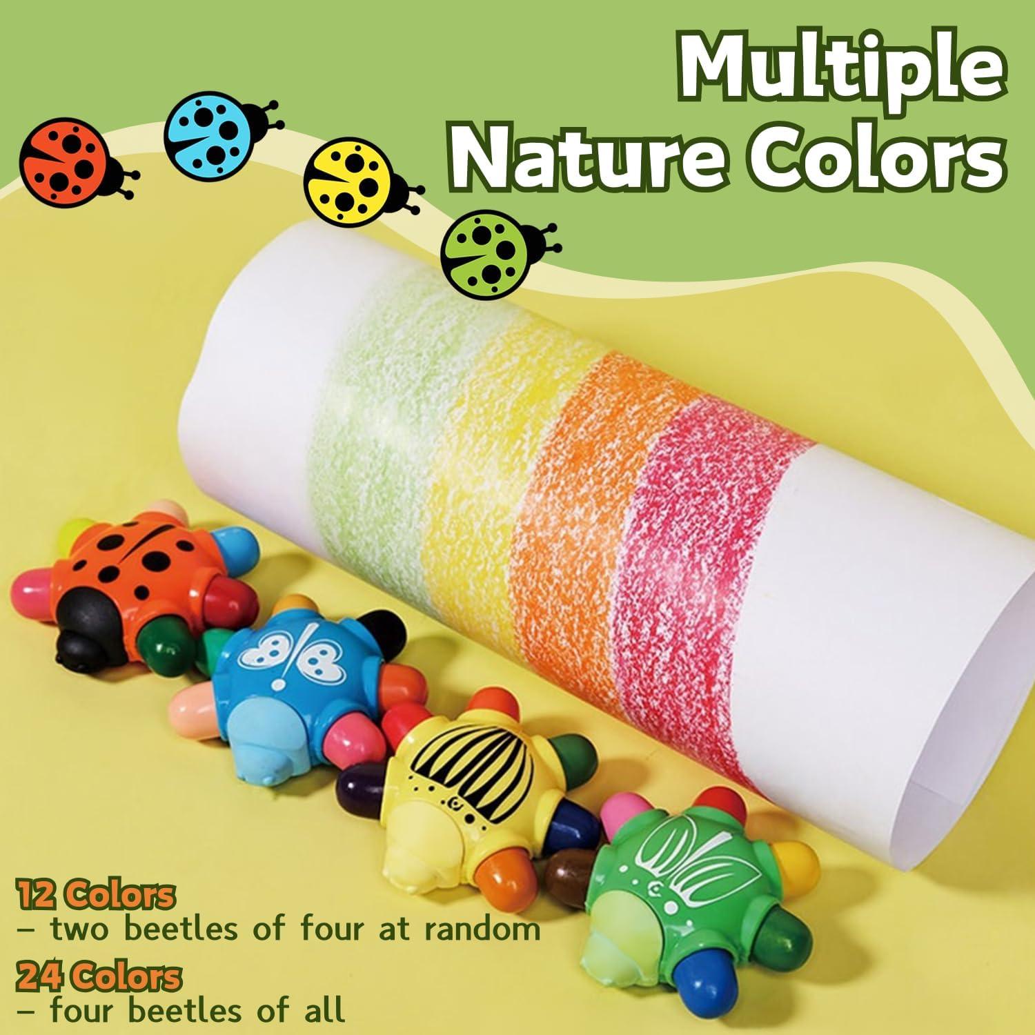 Crayones Portátiles SPRMUD 24 Colores Lavables No Tóxicos