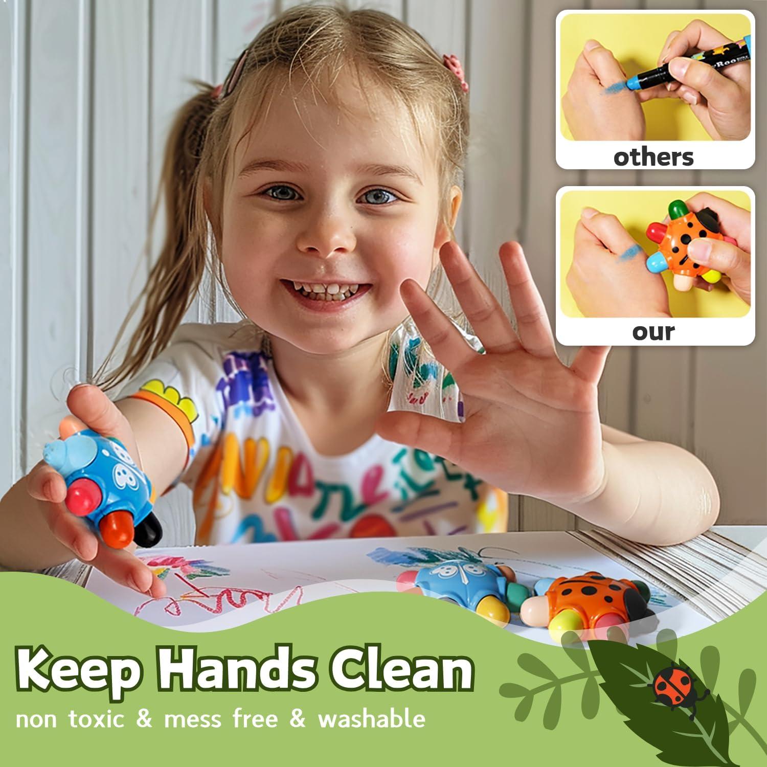 Crayones Portátiles SPRMUD 24 Colores Lavables No Tóxicos