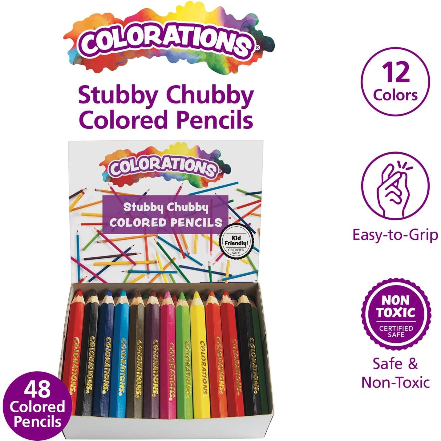 Lápices de Colores Gruesos Coloraciones STUBPEN - Set de 48