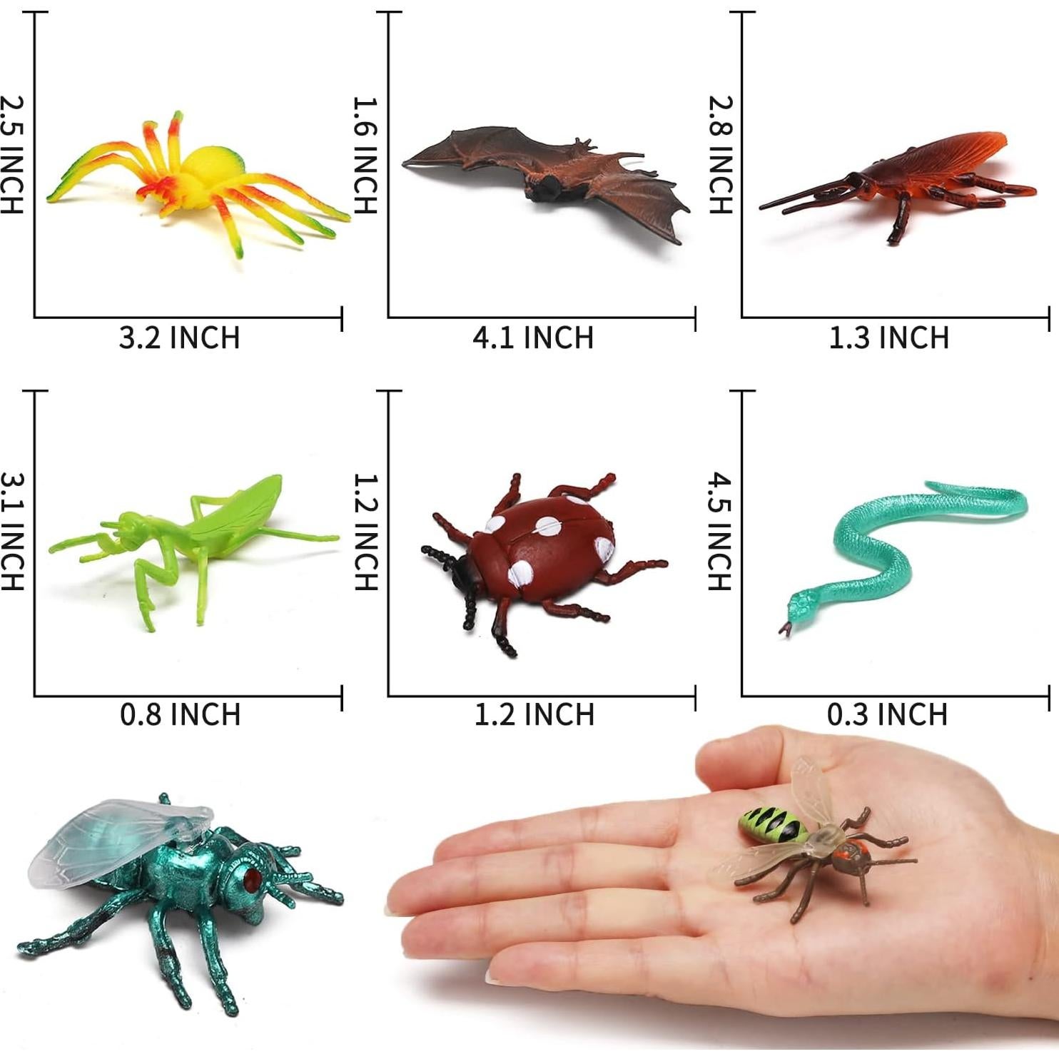 Paquete de 76 Mini Insectos de Plástico Yeonha Toys - Juguetes Realistas para Niños
