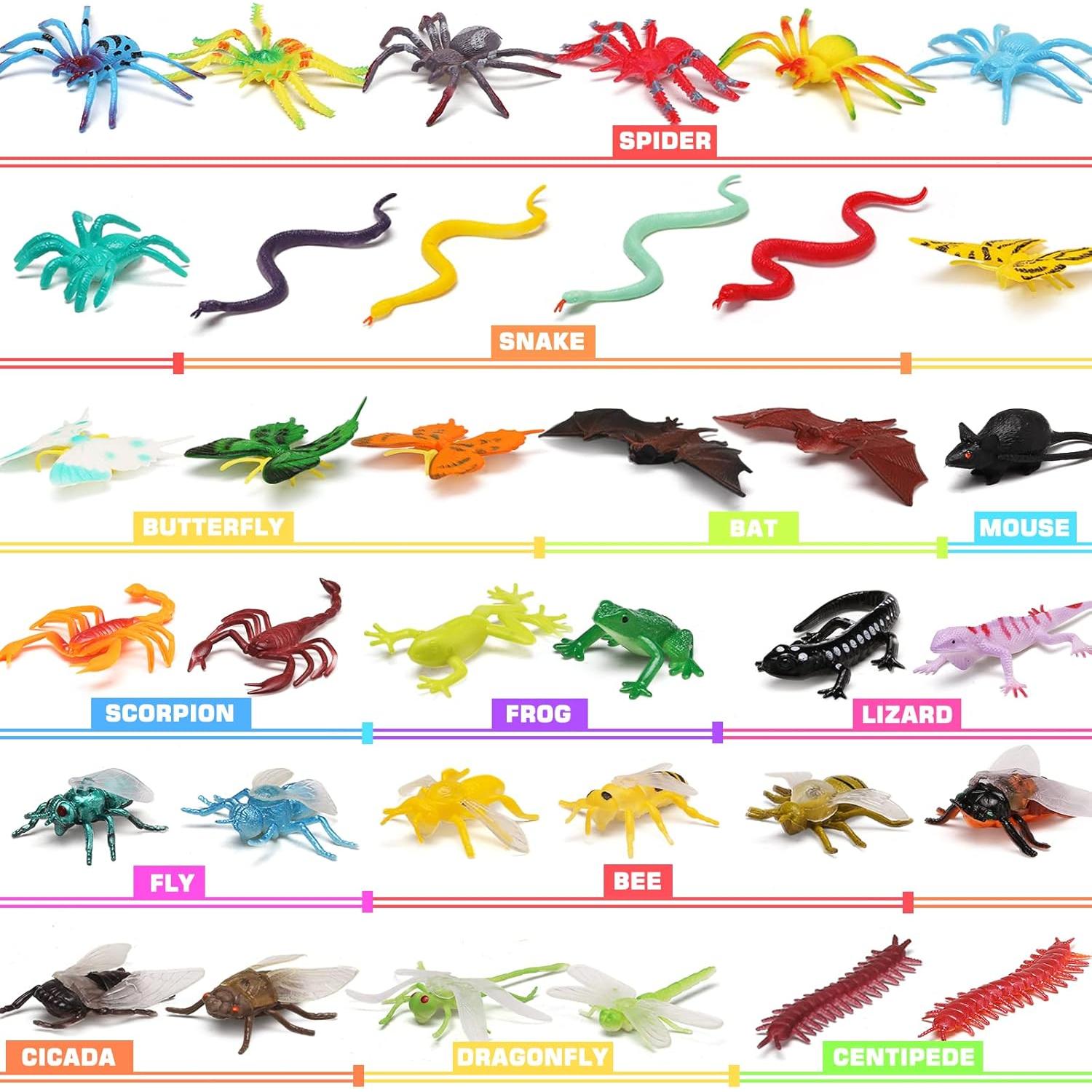 Paquete de 76 Mini Insectos de Plástico Yeonha Toys - Juguetes Realistas para Niños