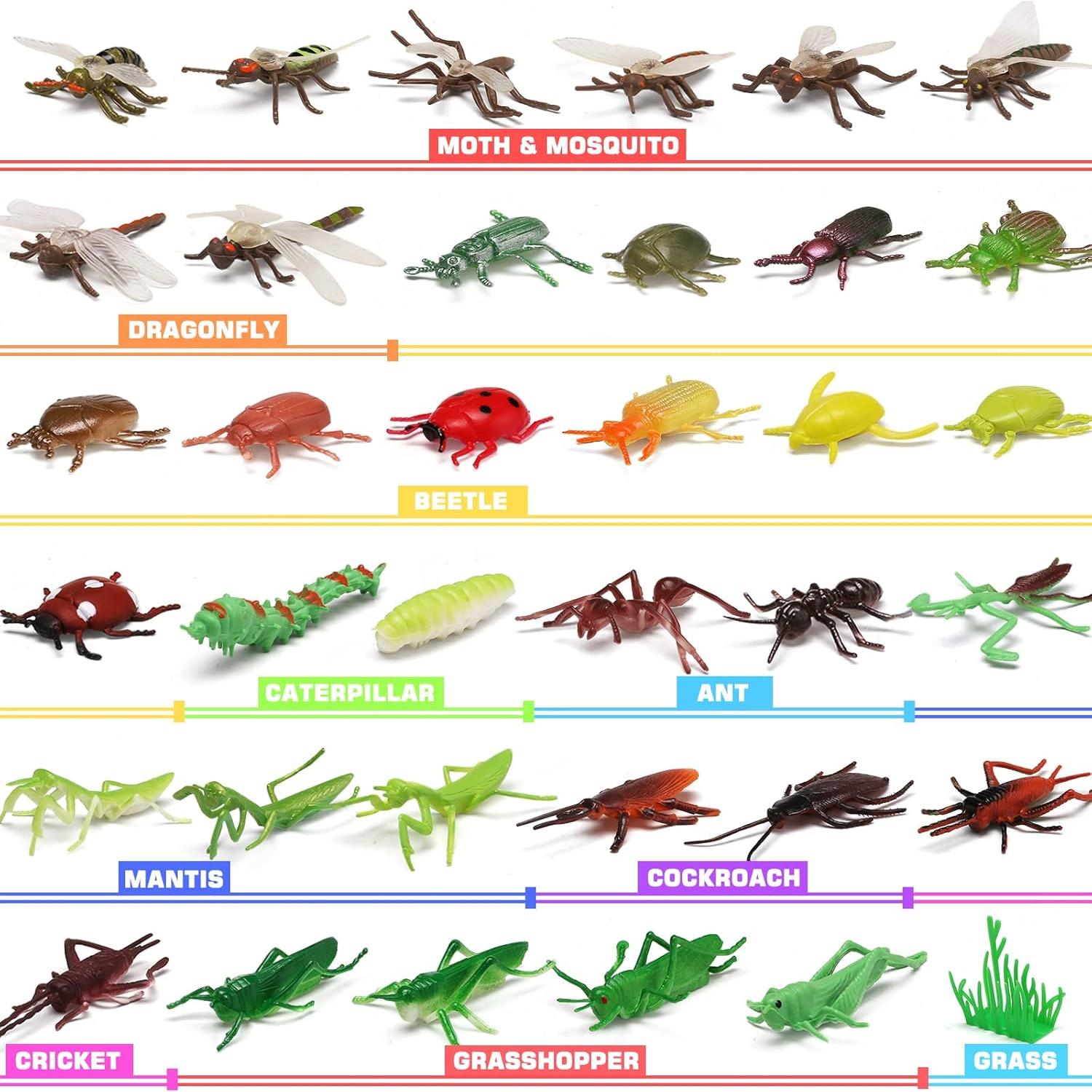 Paquete de 76 Mini Insectos de Plástico Yeonha Toys - Juguetes Realistas para Niños