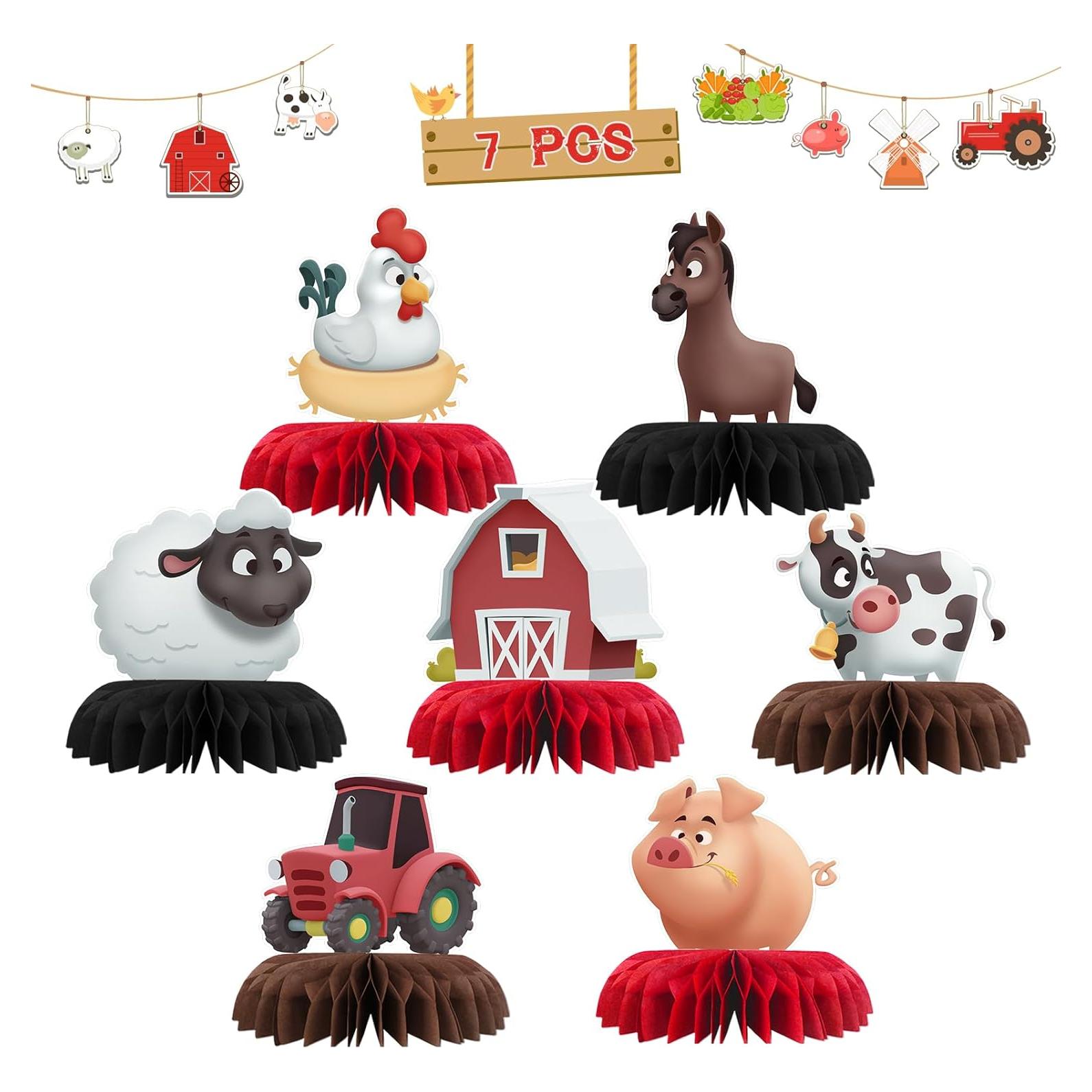 Decoraciones de Mesa de Animales de Granja INNORU 7 PCS
