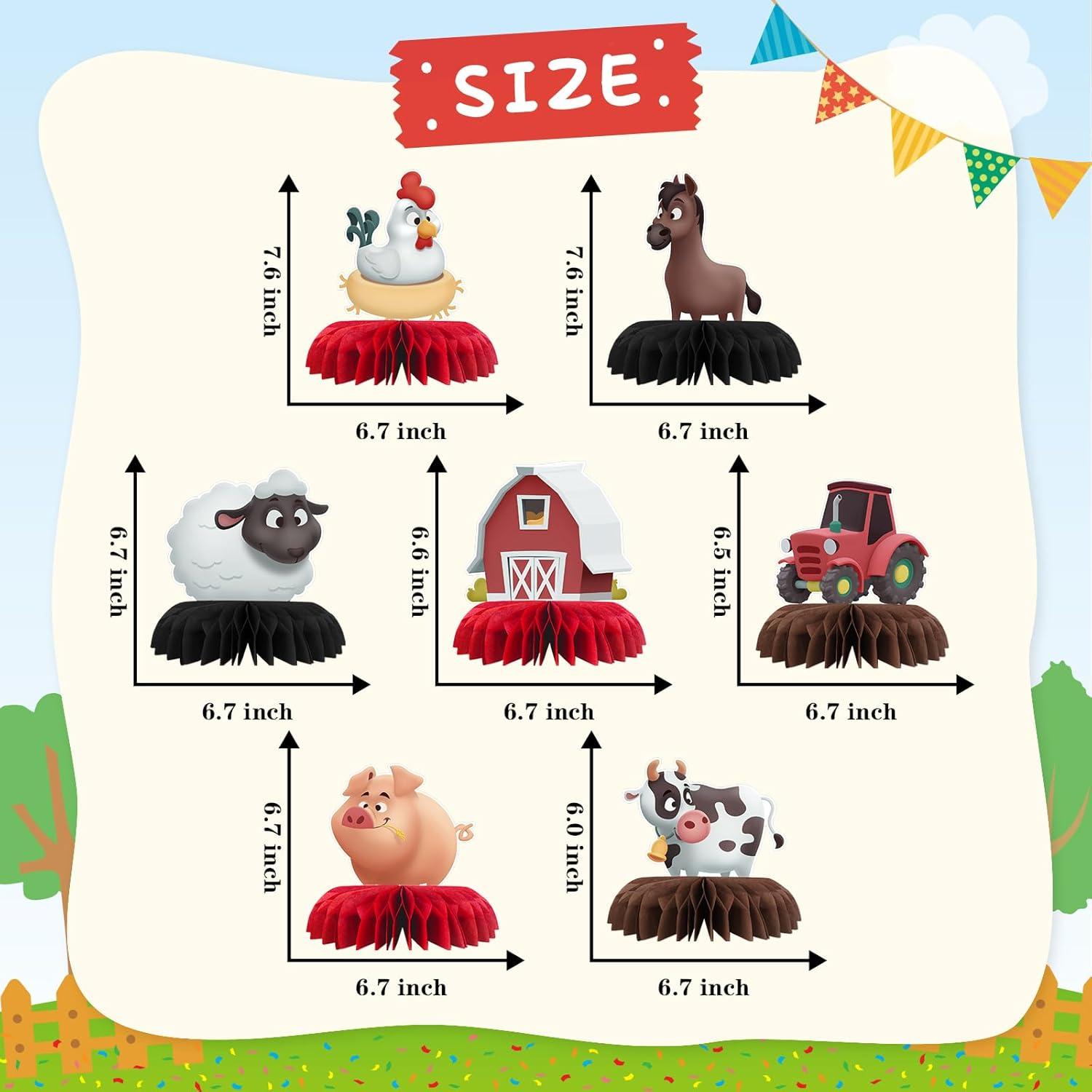 Decoraciones de Mesa de Animales de Granja INNORU 7 PCS