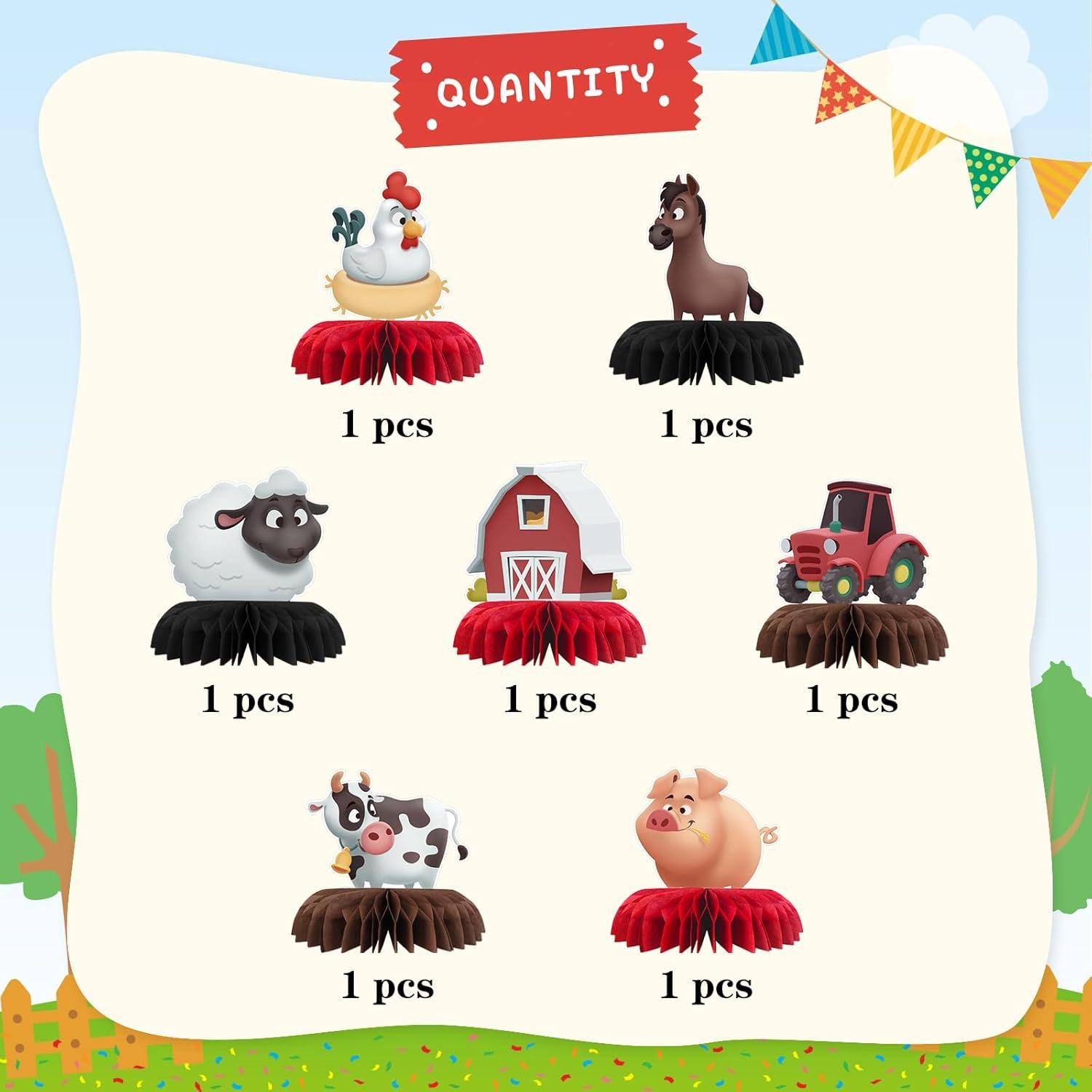 Decoraciones de Mesa de Animales de Granja INNORU 7 PCS
