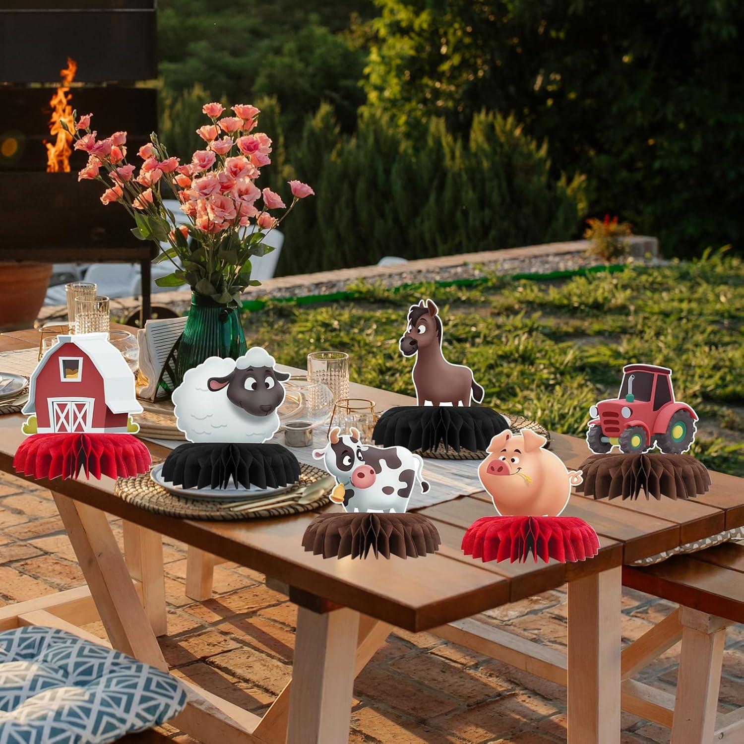 Decoraciones de Mesa de Animales de Granja INNORU 7 PCS