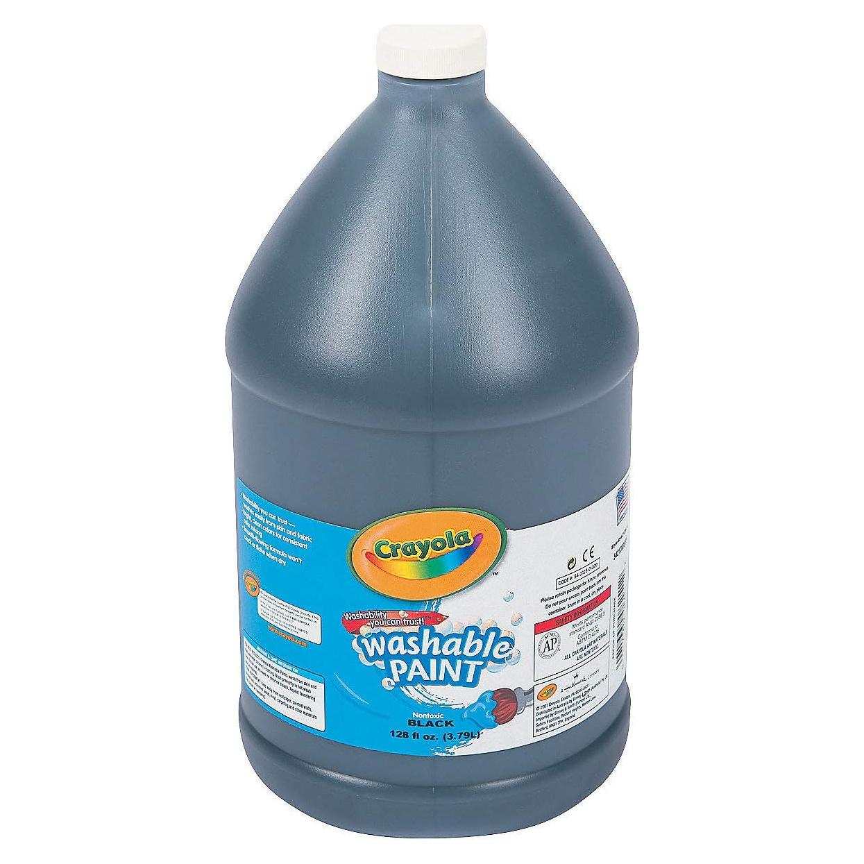 Pintura Lavable Negra Crayola Clásica 3.78L - No Tóxica