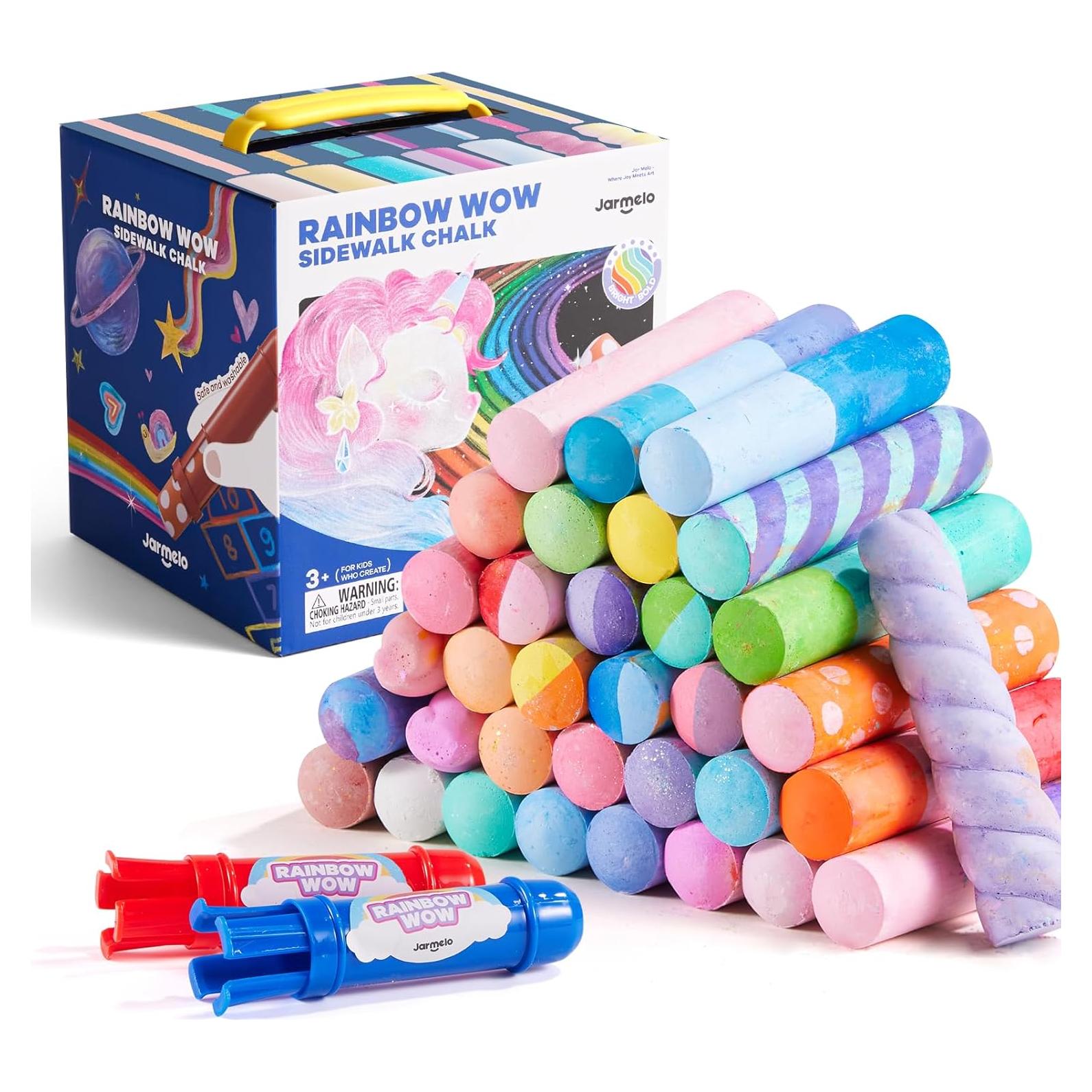 Jar Melo Tiza de Acera Jumbo 36 Colores Lavables para Niños