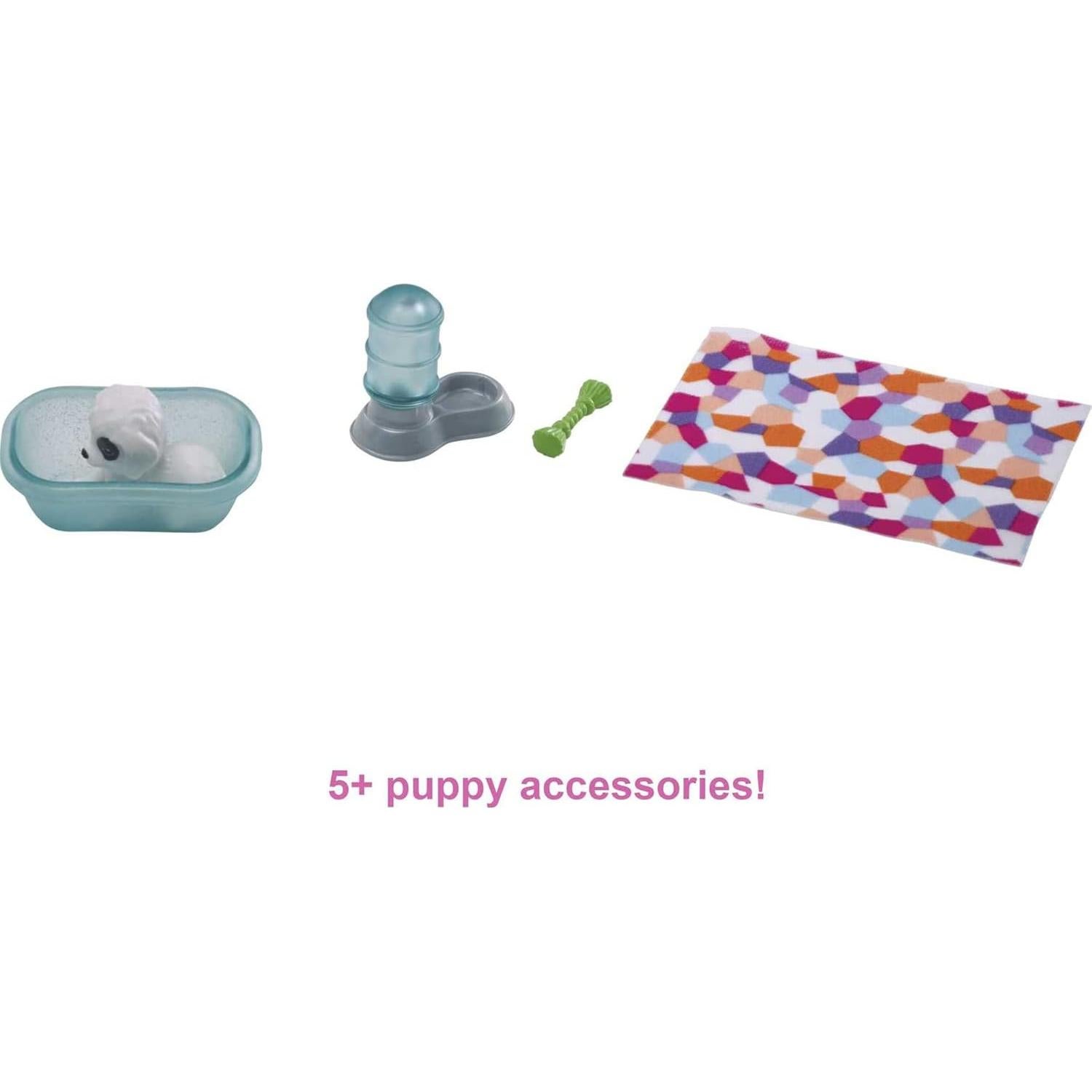 Mini conjunto de juego Barbie con 2 cachorros y accesorios
