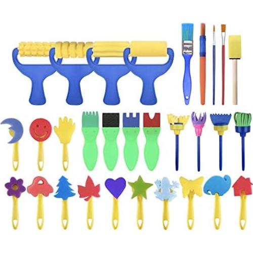 Juego de Pinceles de Pintura Lavables YallFairy 31 Piezas