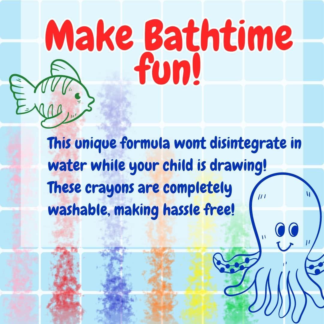 Crayones de Baño SCS Direct - 12 Colores No Tóxicos