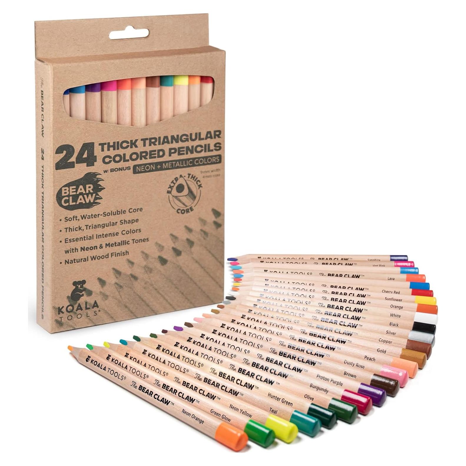 Lápices de Colores Bear Claw Koala Tools 24 Piezas Acuarelables