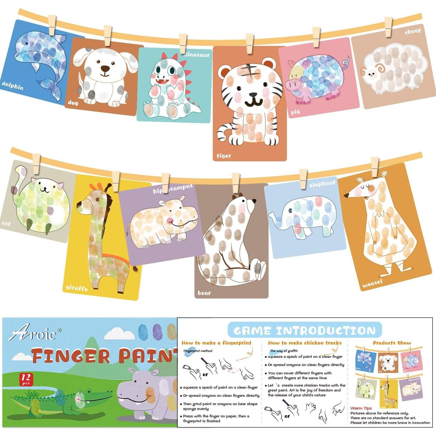 Set de Pintura Lavable AROIC 64 Piezas para Niños 1-3 Años