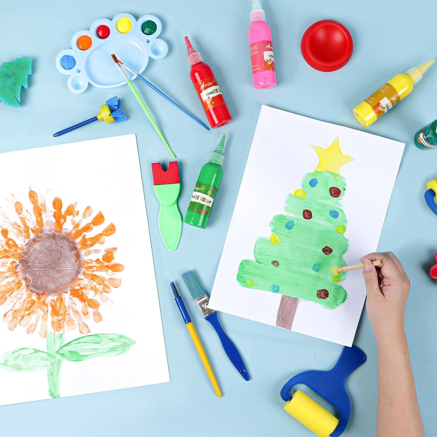 Set de Pintura Lavable AROIC 64 Piezas para Niños 1-3 Años