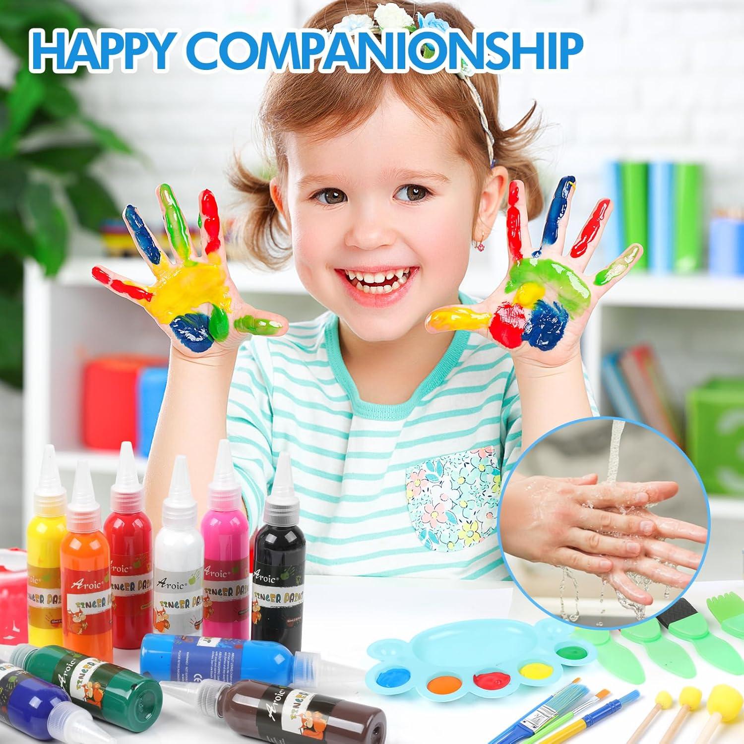 Set de Pintura Lavable AROIC 64 Piezas para Niños 1-3 Años