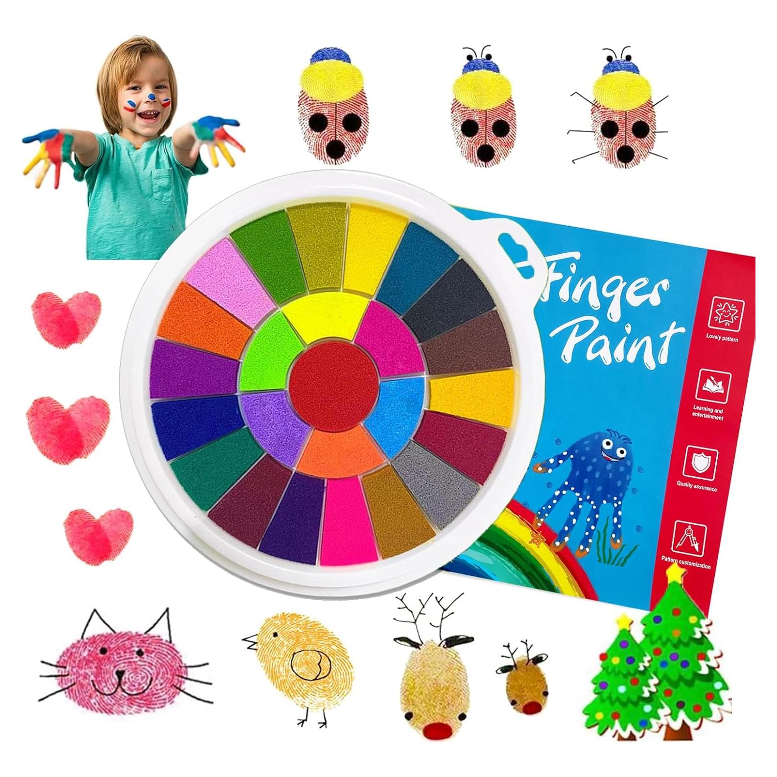 Kit de Pintura con Dedos Fottaqqan 25 Colores Lavables