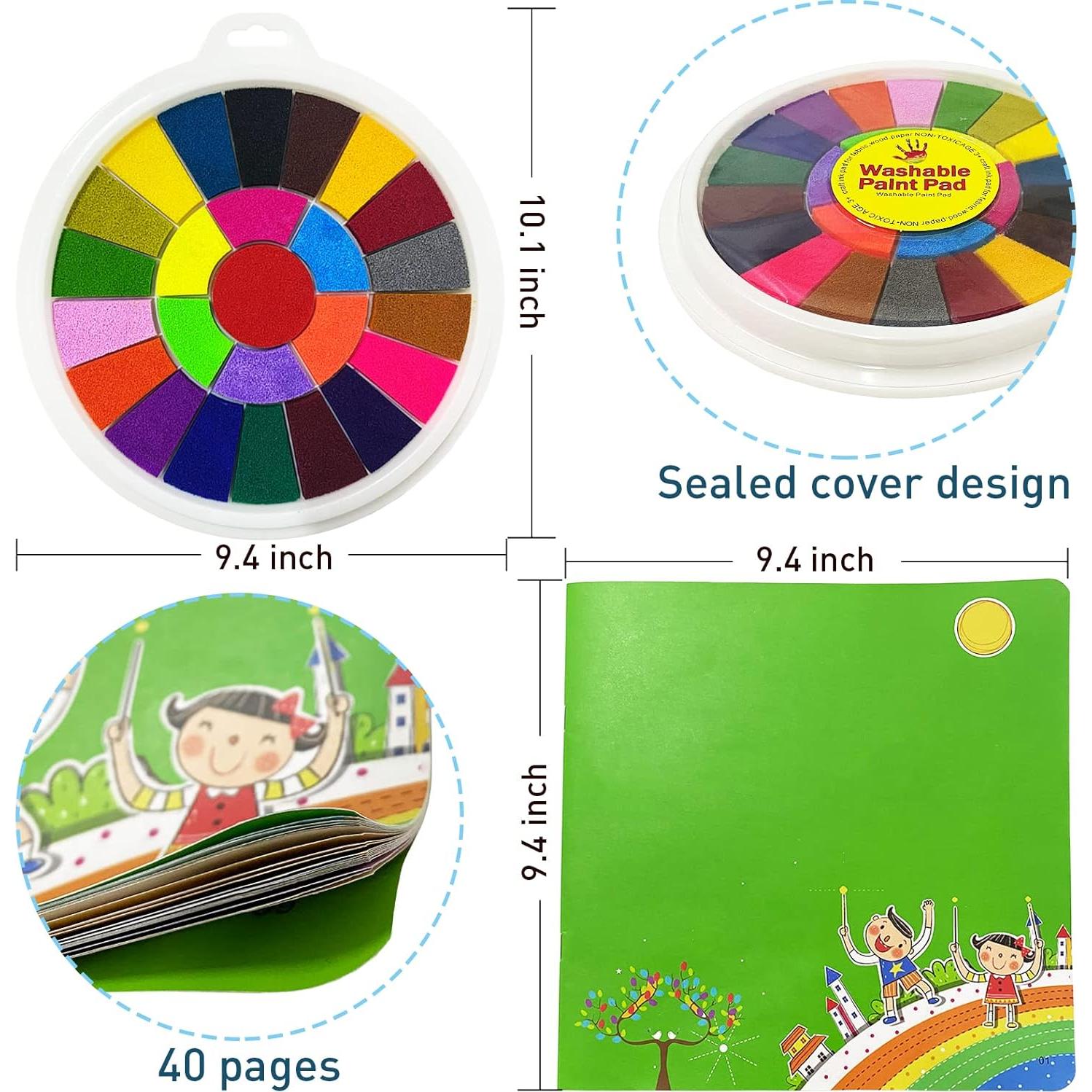 Kit de Pintura con Dedos Fottaqqan 25 Colores Lavables