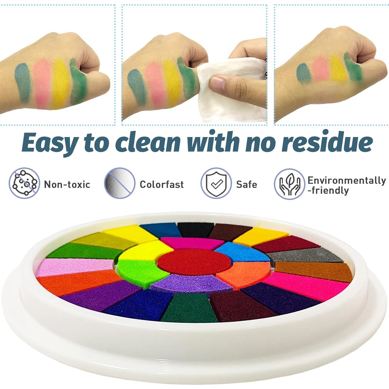 Kit de Pintura con Dedos Fottaqqan 25 Colores Lavables