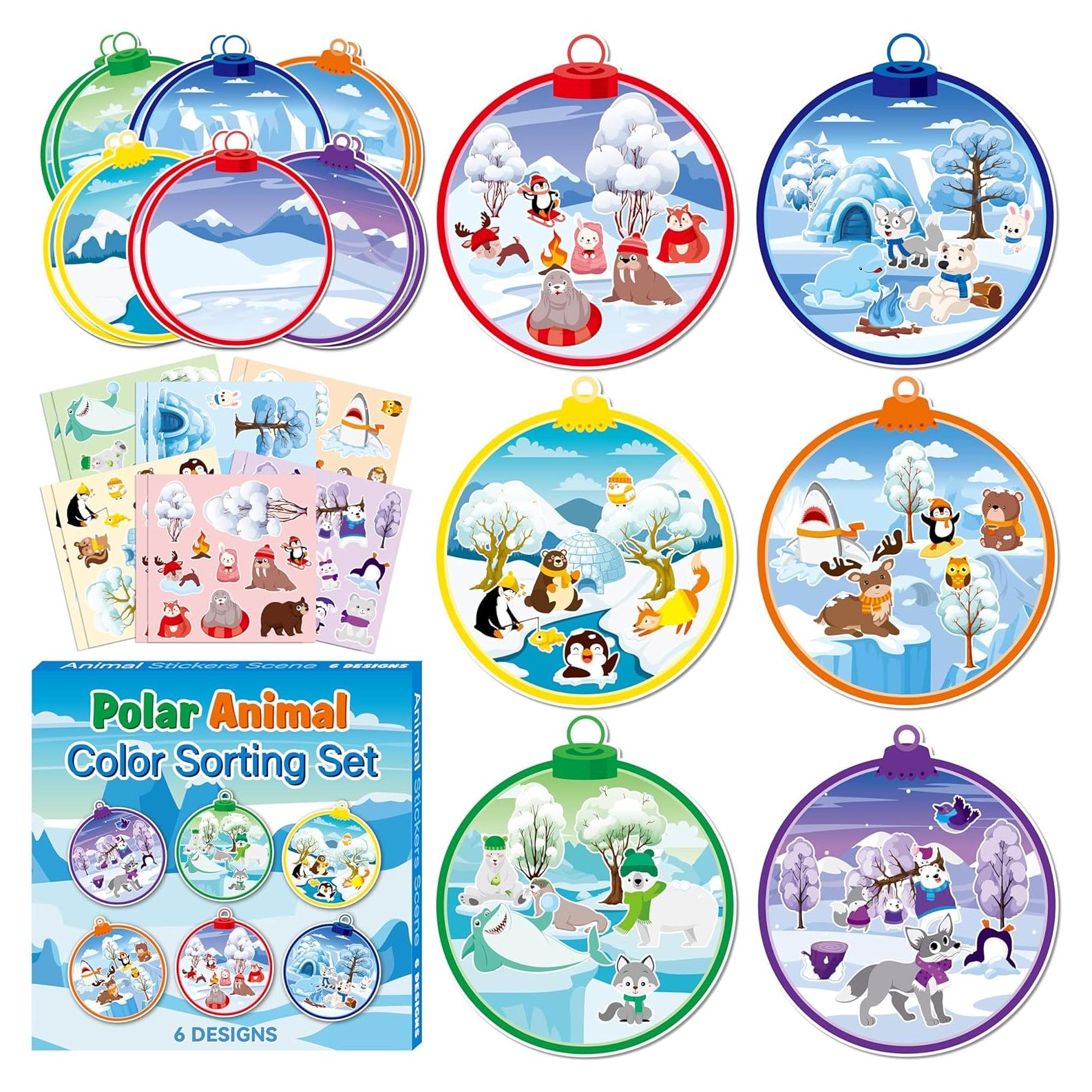 Set de Stickers Animales Polares CY2SIDE - 12 Piezas para Manualidades