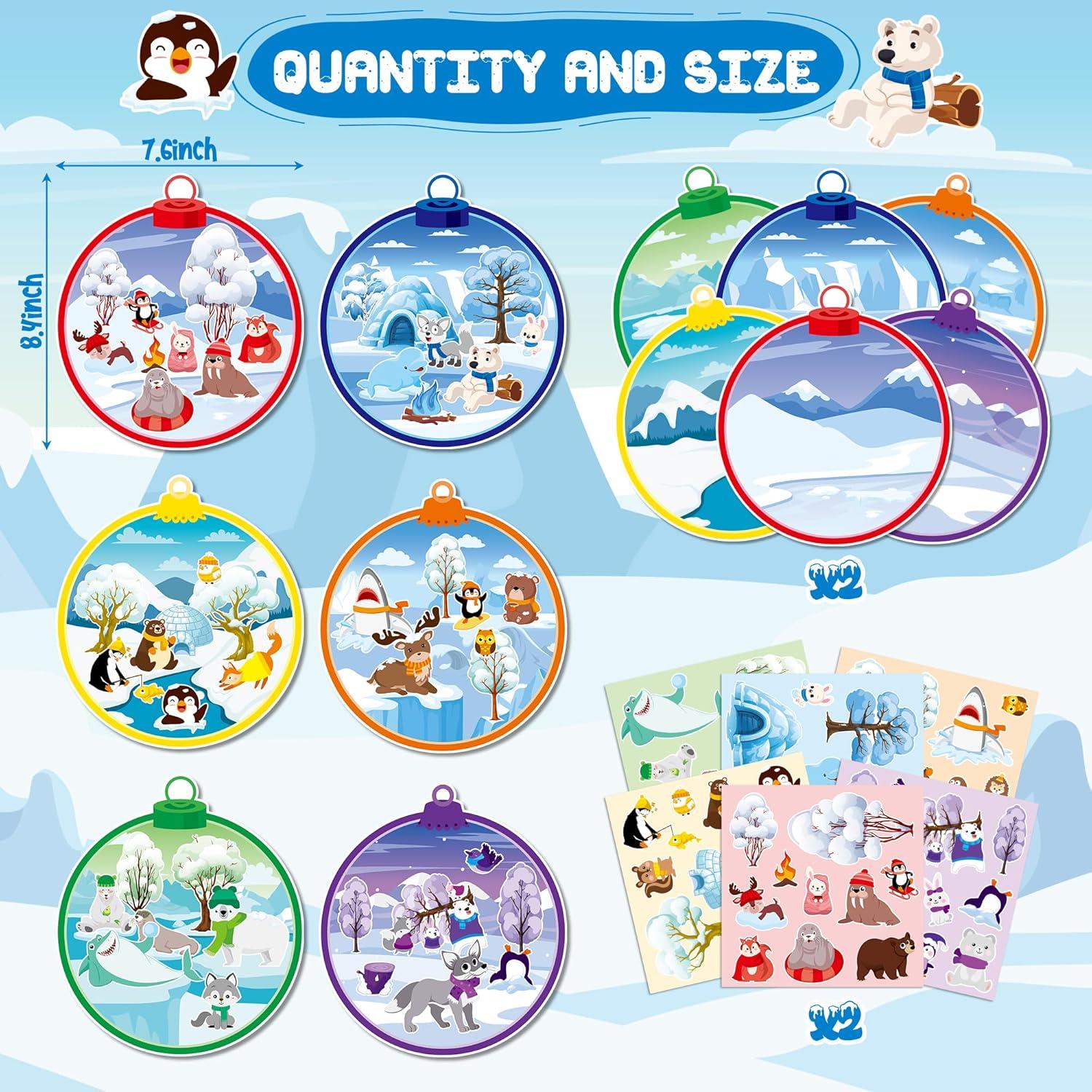 Set de Stickers Animales Polares CY2SIDE - 12 Piezas para Manualidades