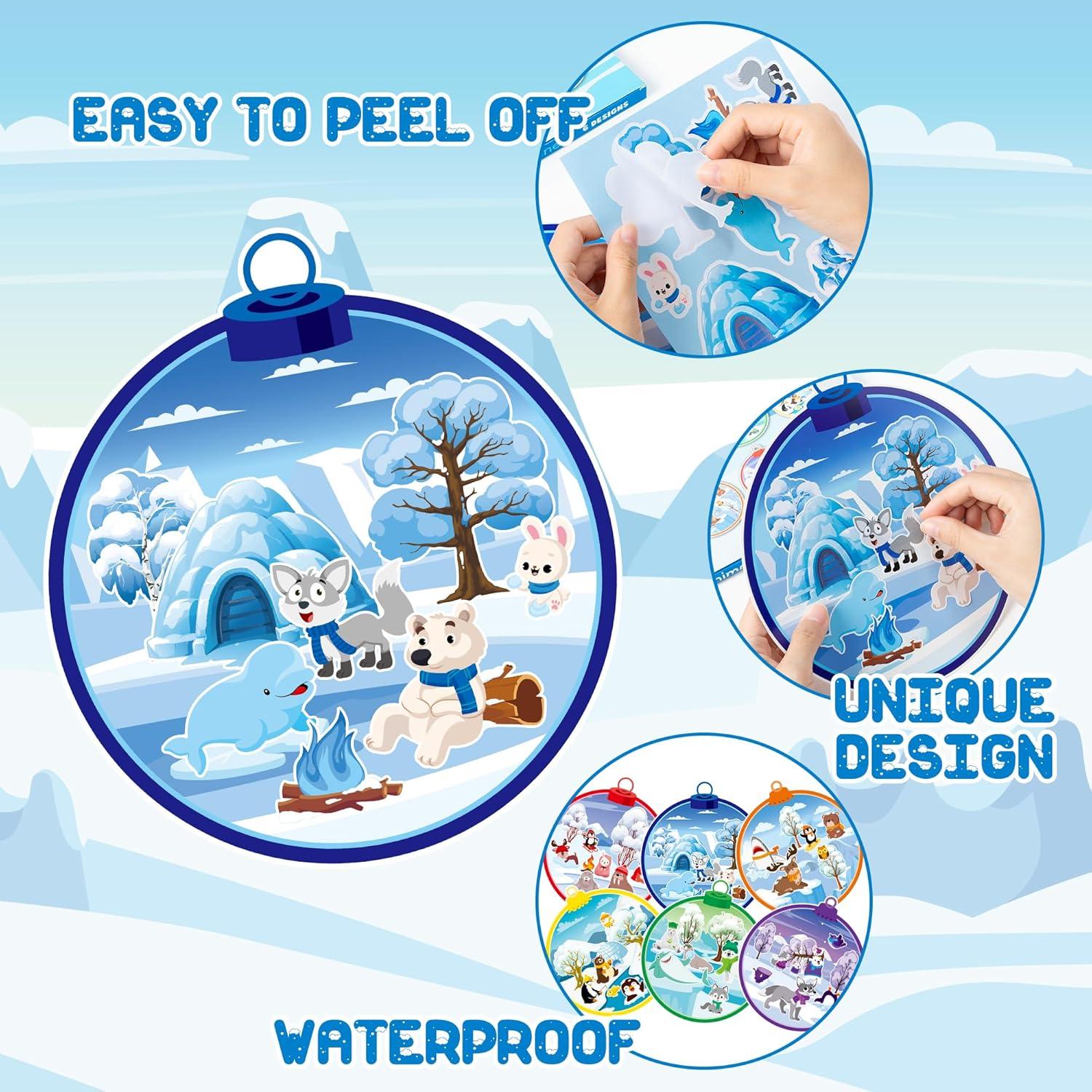 Set de Stickers Animales Polares CY2SIDE - 12 Piezas para Manualidades