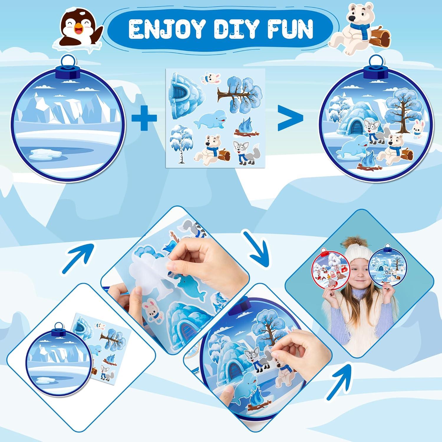 Set de Stickers Animales Polares CY2SIDE - 12 Piezas para Manualidades