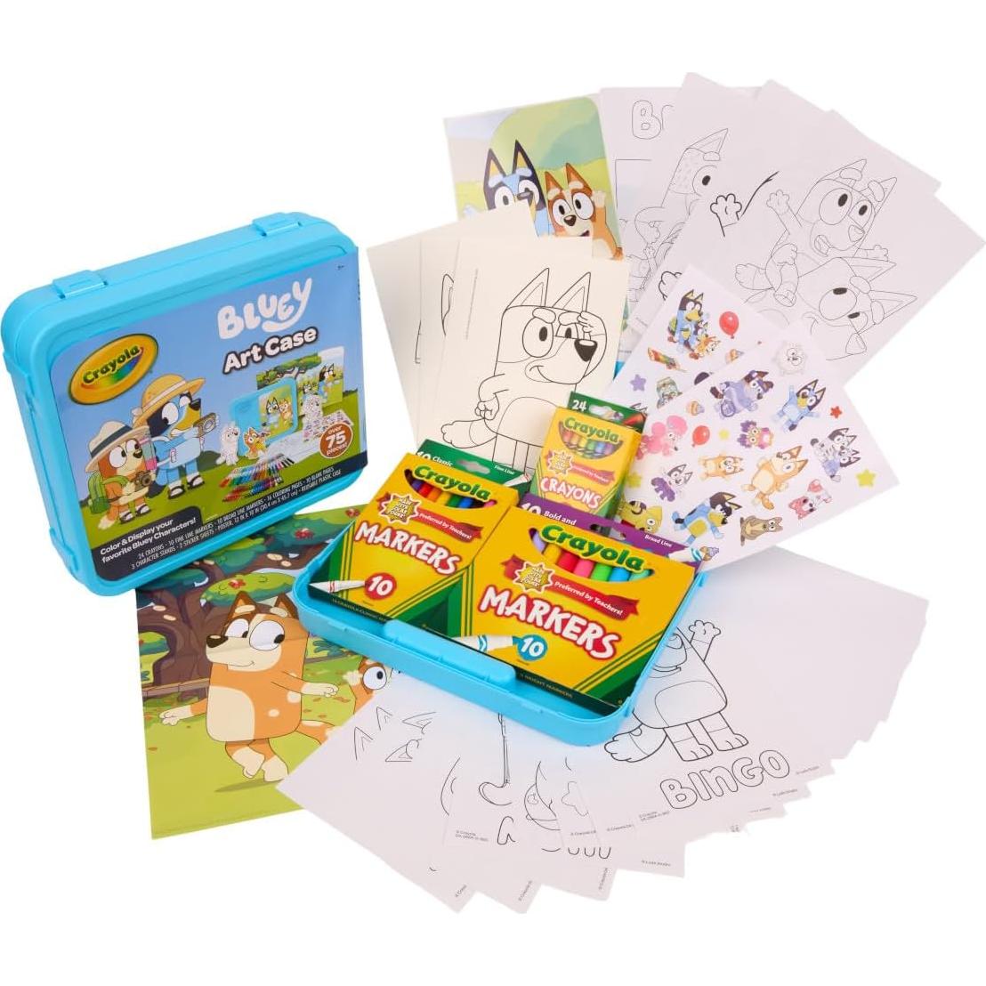 Estuche de Arte Crayola Bluey - 75 Piezas, Kit Creativo para Niños