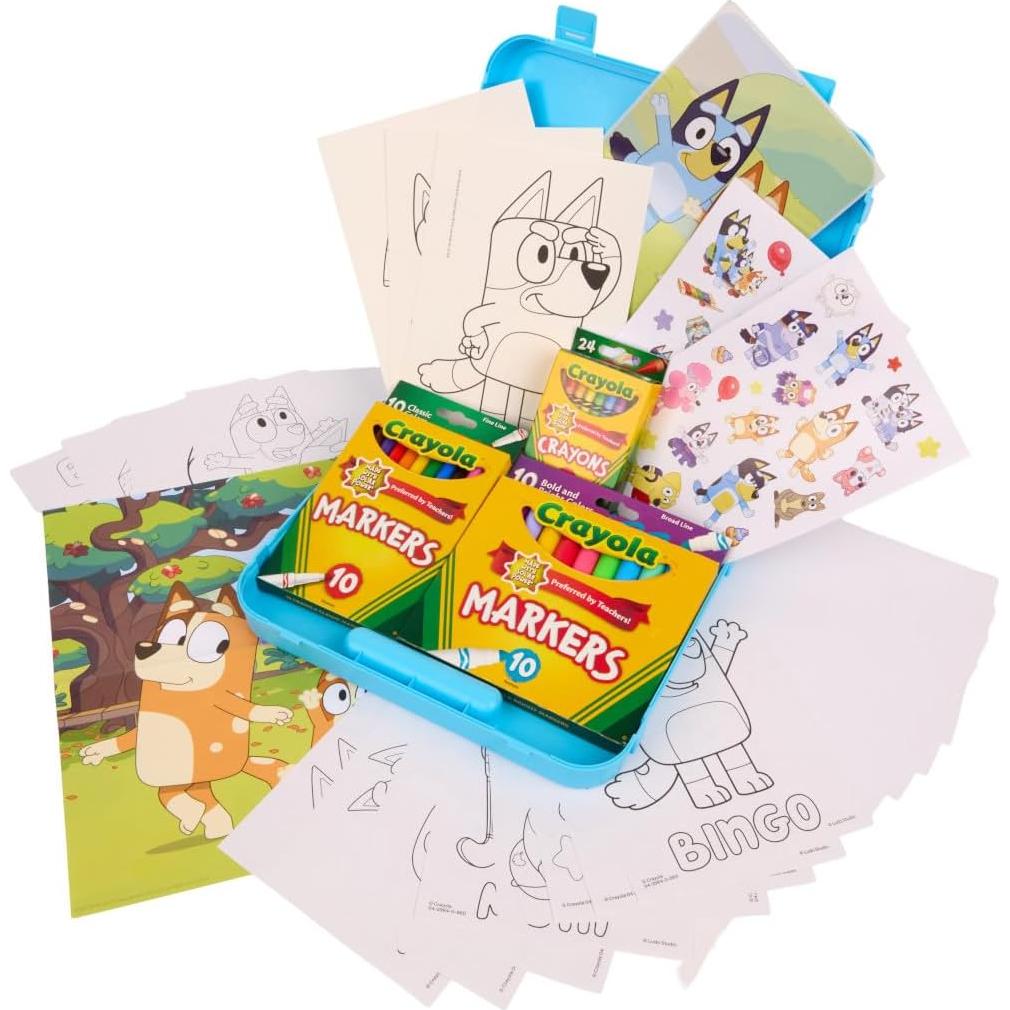 Estuche de Arte Crayola Bluey - 75 Piezas, Kit Creativo para Niños