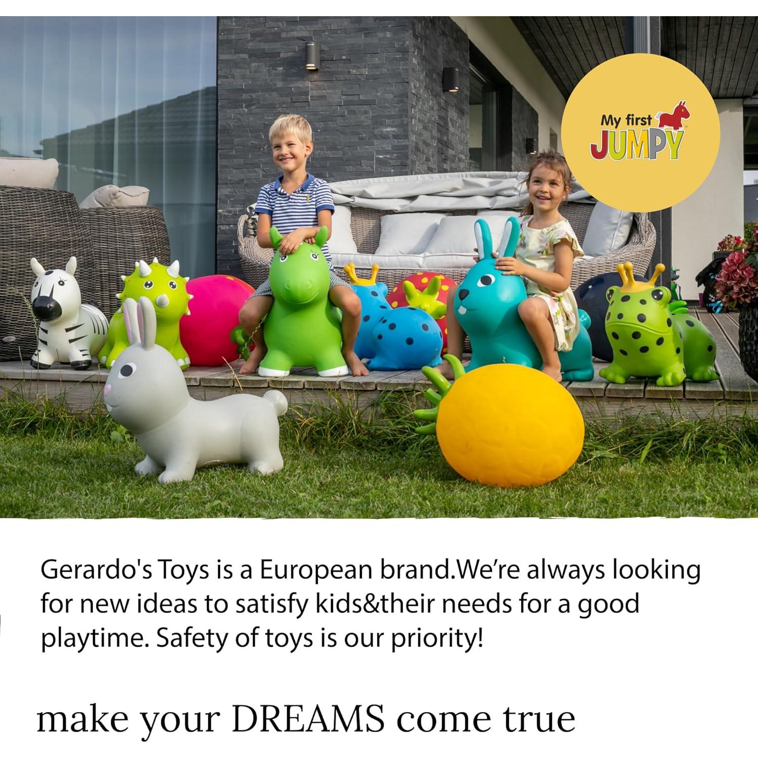 Rebotador Jumpy Conejo Gris - Juguete Inflable para Niños 1-3 Años