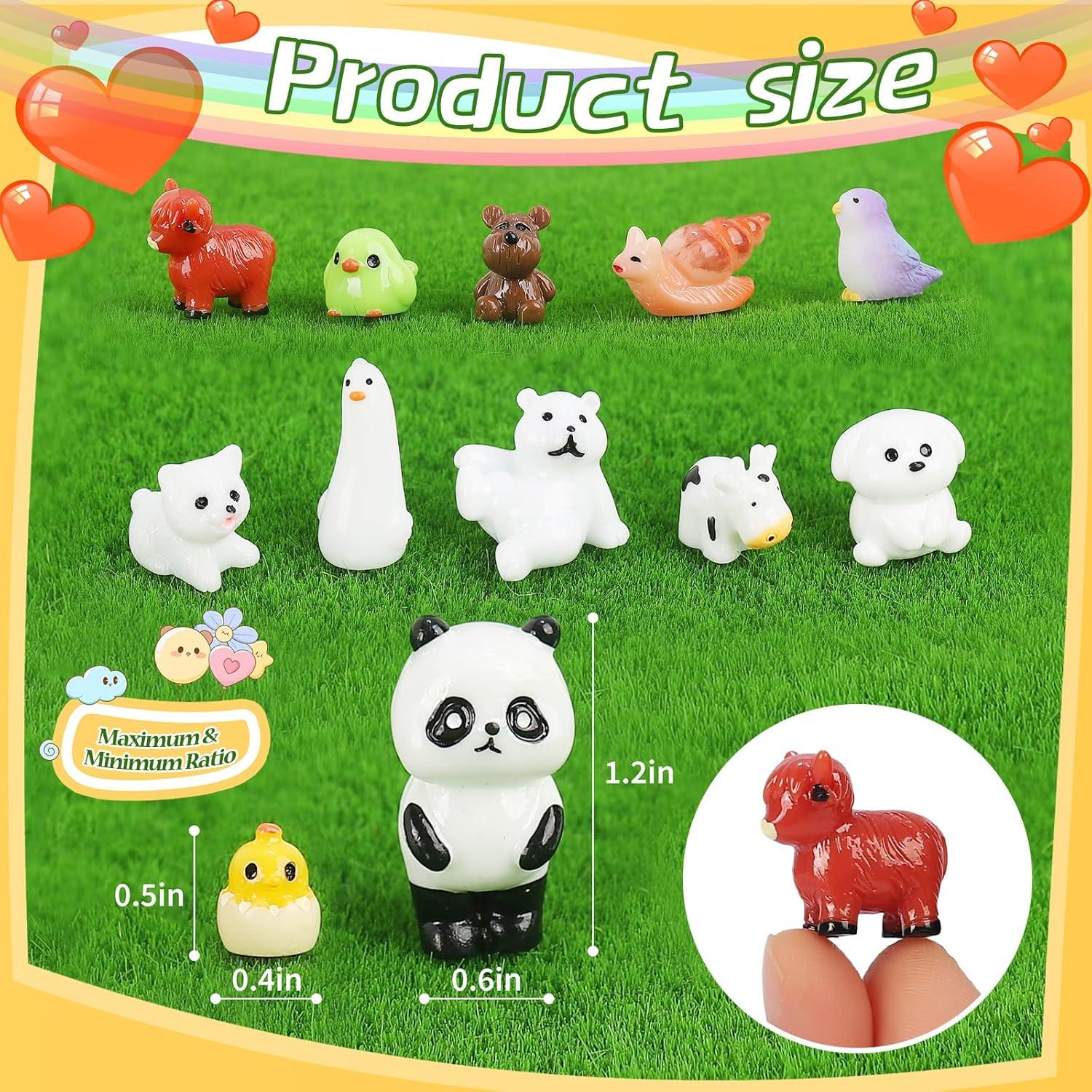 100 Mini Animales de Resina DWWPOO para Jardín y Manualidades