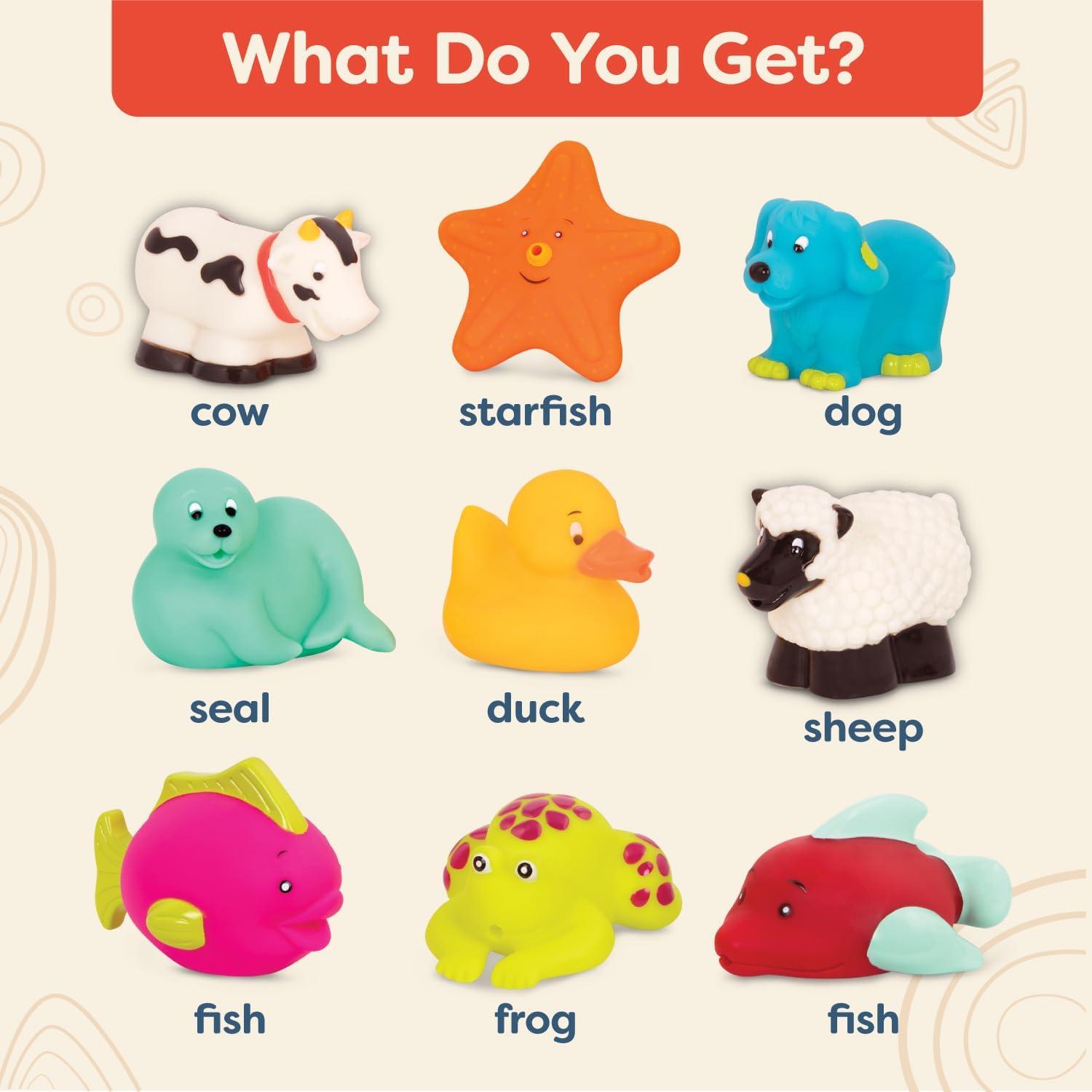 B. toys - Juego de Rociadores de Animales para Baño - 9 Piezas