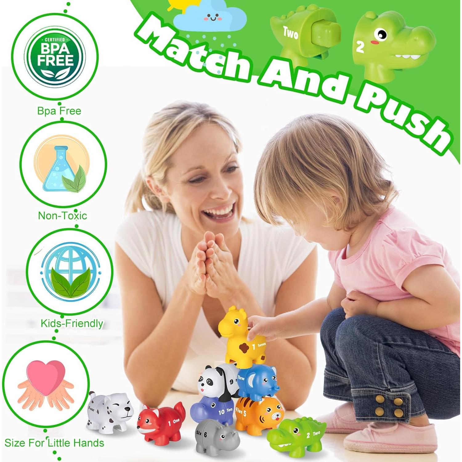Juego de Emparejamiento de Números HAPPYMATE 20PCS Animales