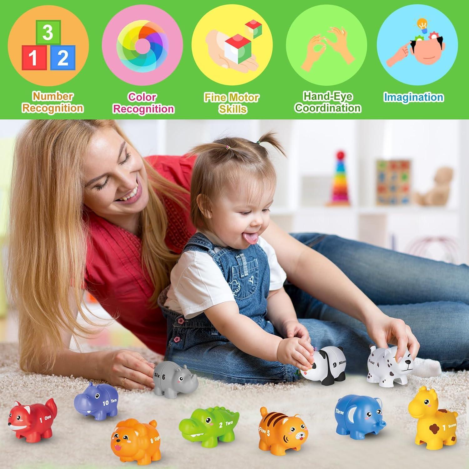 Juego de Emparejamiento de Números HAPPYMATE 20PCS Animales