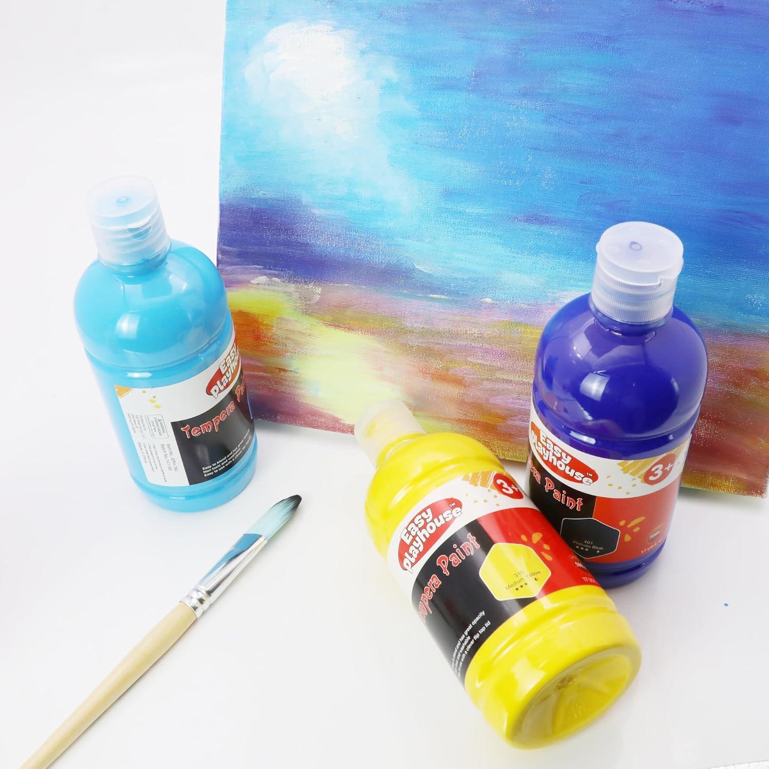 Set de 10 Pinturas Tempera Lavables Easy Playhouse 500ml