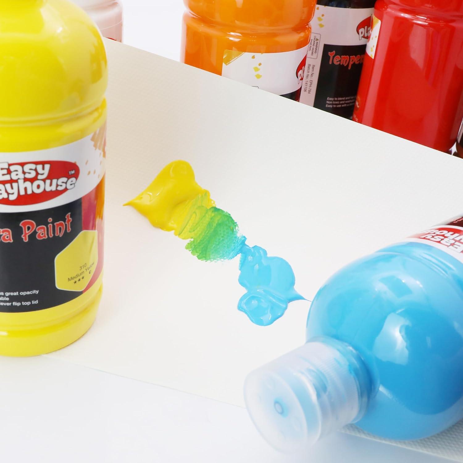 Set de 10 Pinturas Tempera Lavables Easy Playhouse 500ml