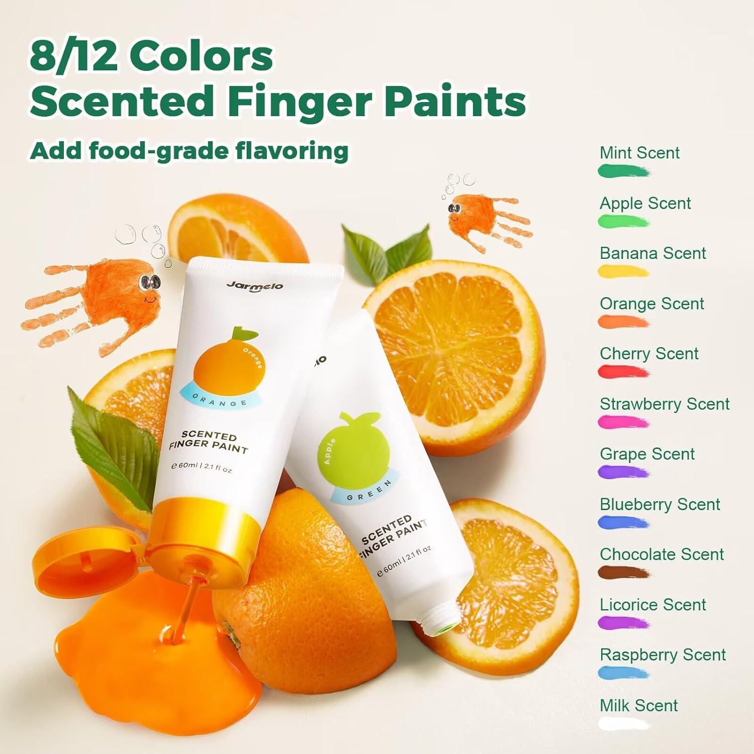 Pinturas de Dedos Aromáticas Jar Melo 12 Colores 60 ml