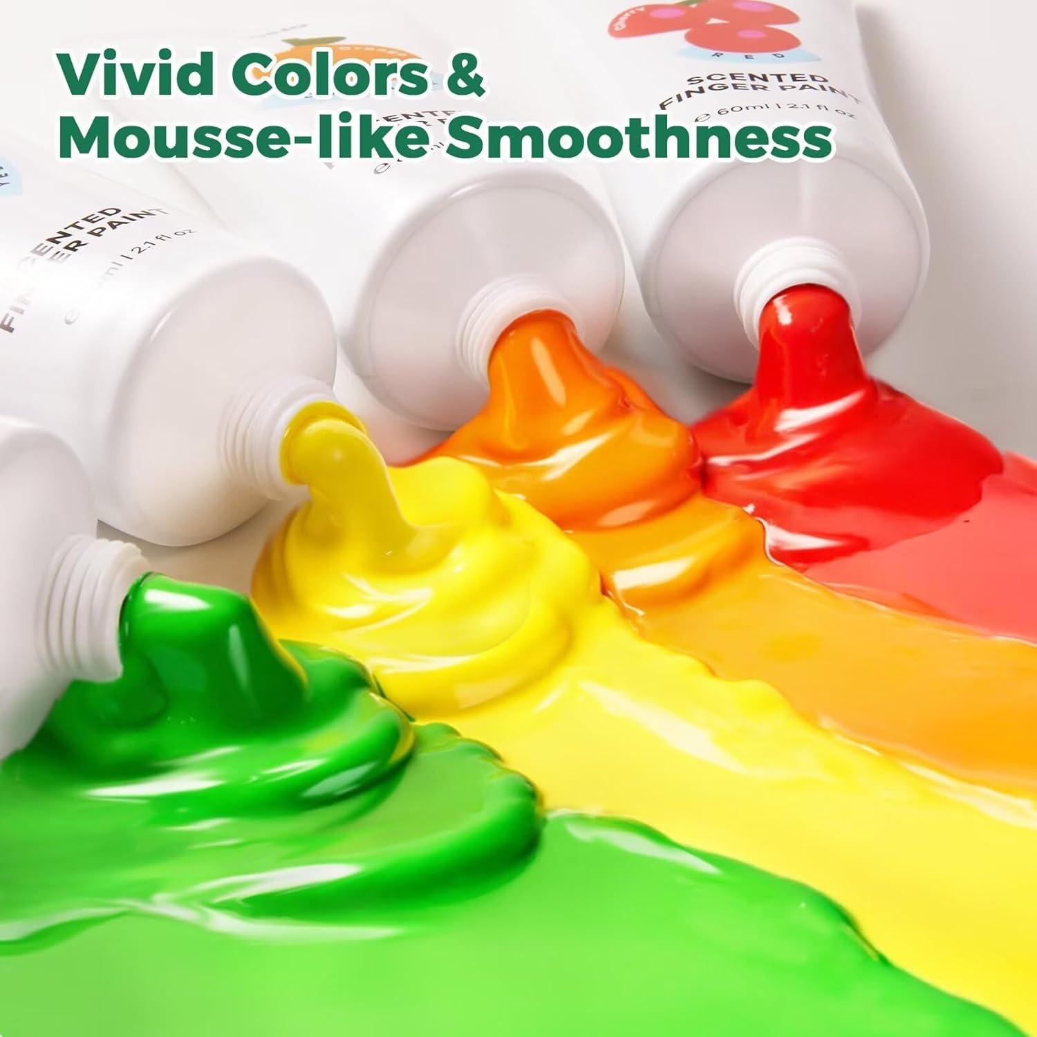 Pinturas de Dedos Aromáticas Jar Melo 12 Colores 60 ml