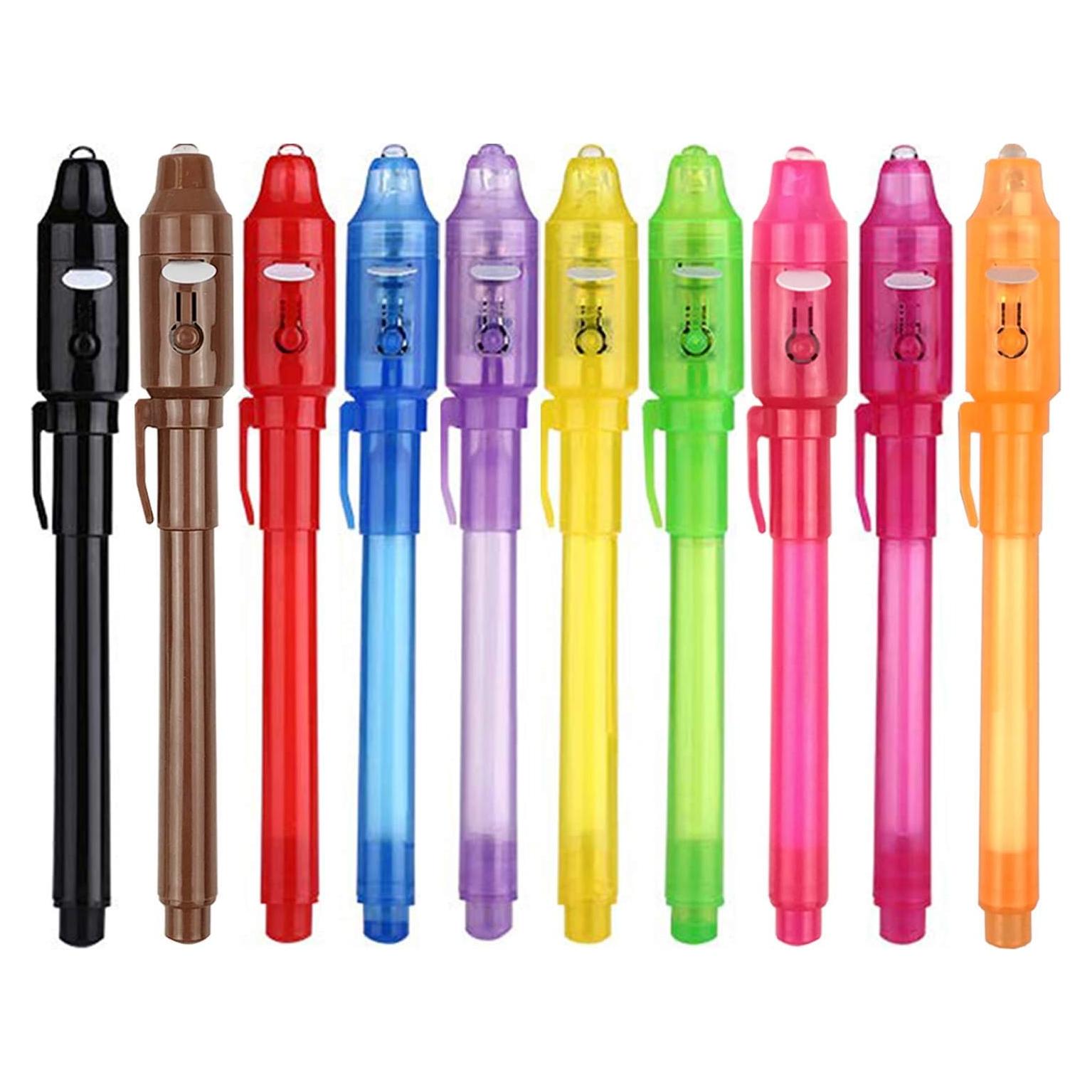 Bolígrafos de Tinta Invisible SCStyle 10 Pcs con Luz UV