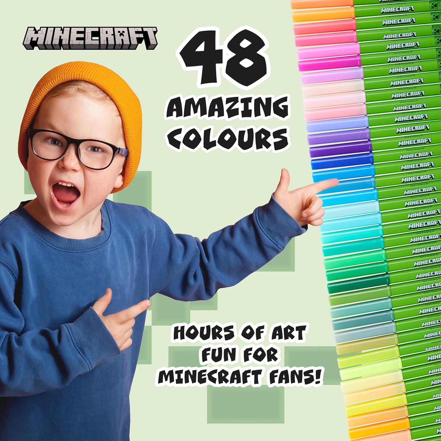 Lápices de Colorear Minecraft 48 Piezas No Tóxicos